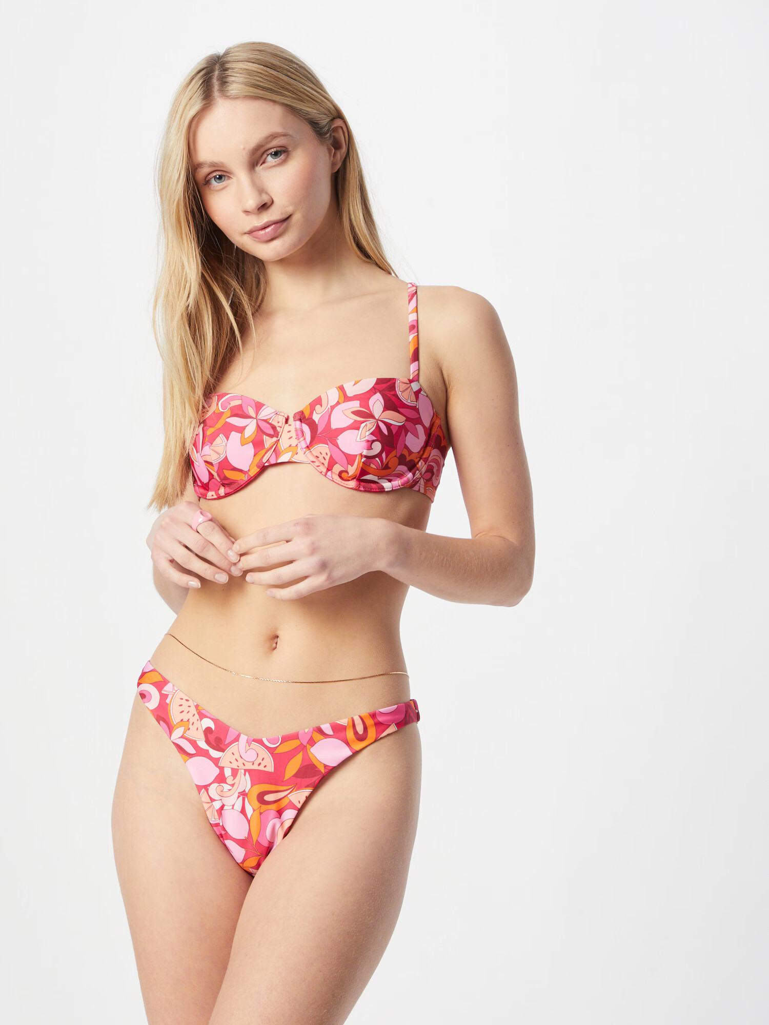 Hunkemöller Bikini hlačke 'Miami' oranžna / roza / roza - Pepit.si