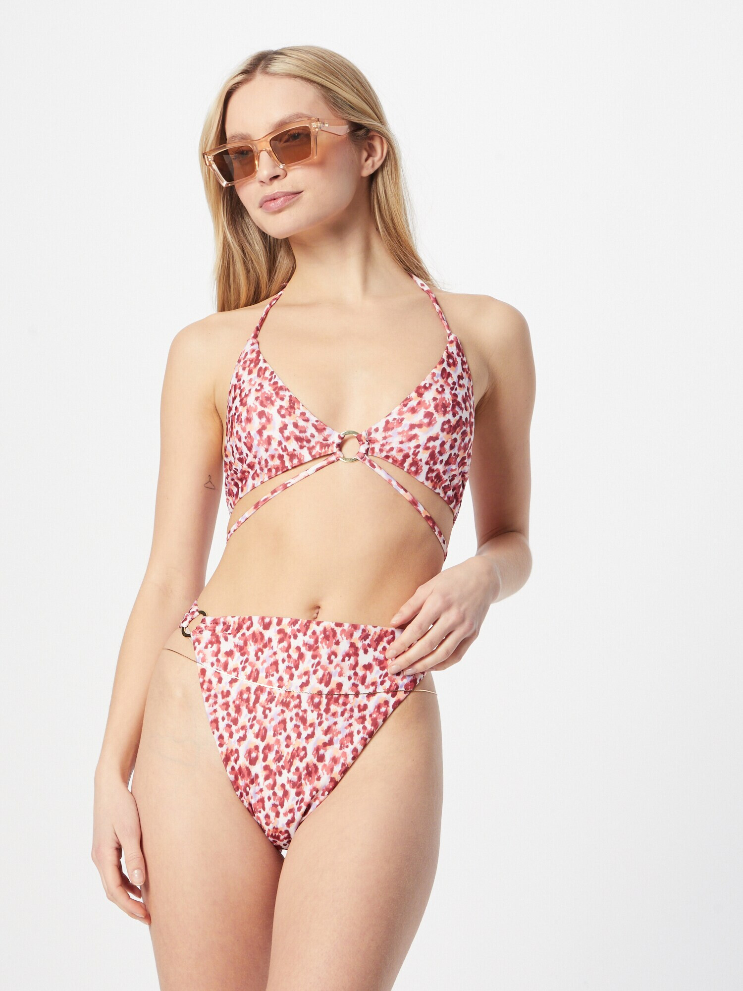 Hunkemöller Bikini hlačke 'Tobago' svetlo modra / rosé / staro roza / bela - Pepit.si