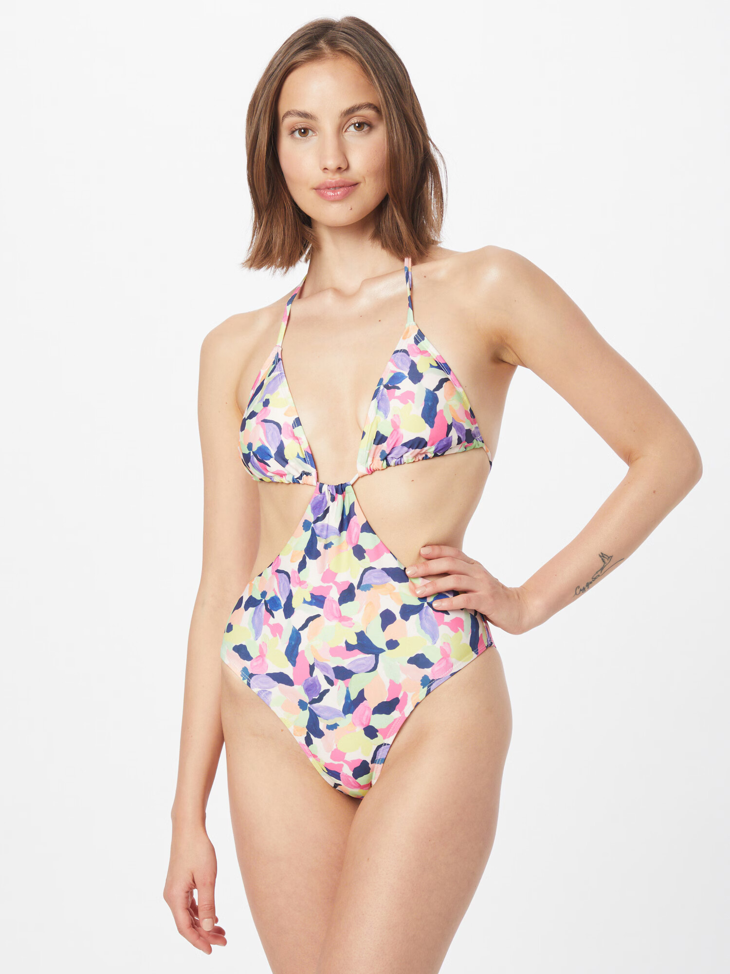 Hunkemöller Enodelne kopalke 'Hawaii' mornarska / pastelno zelena / svetlo lila / svetlo roza / bela - Pepit.si