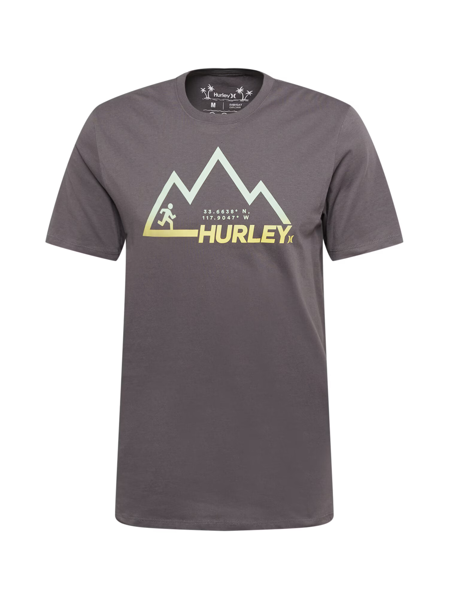 Hurley Funkcionalna majica 'EXPLORE MOUNTAIN' temno siva / meta / trst - Pepit.si