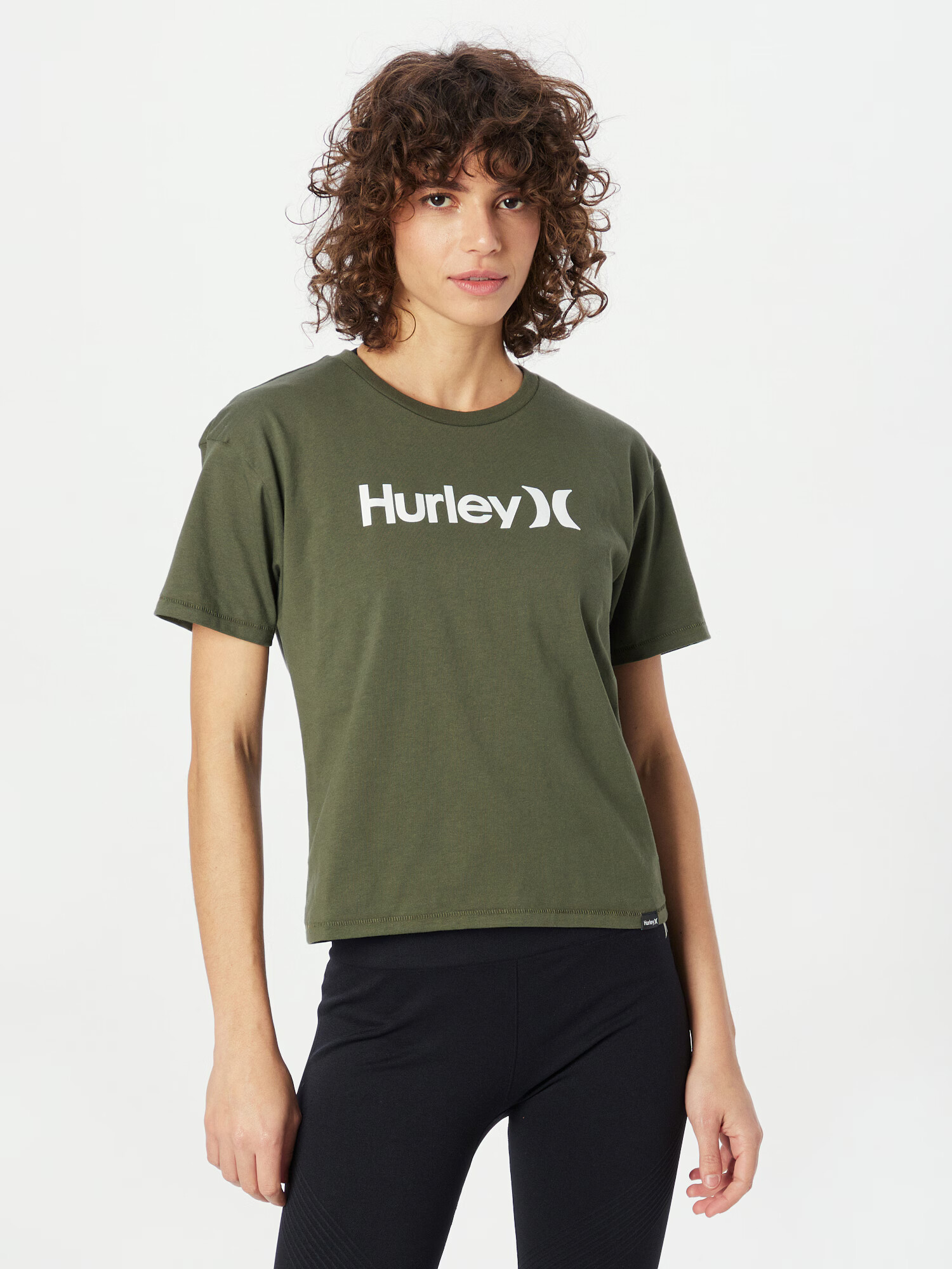 Hurley Funkcionalna majica oliva / bela - Pepit.si