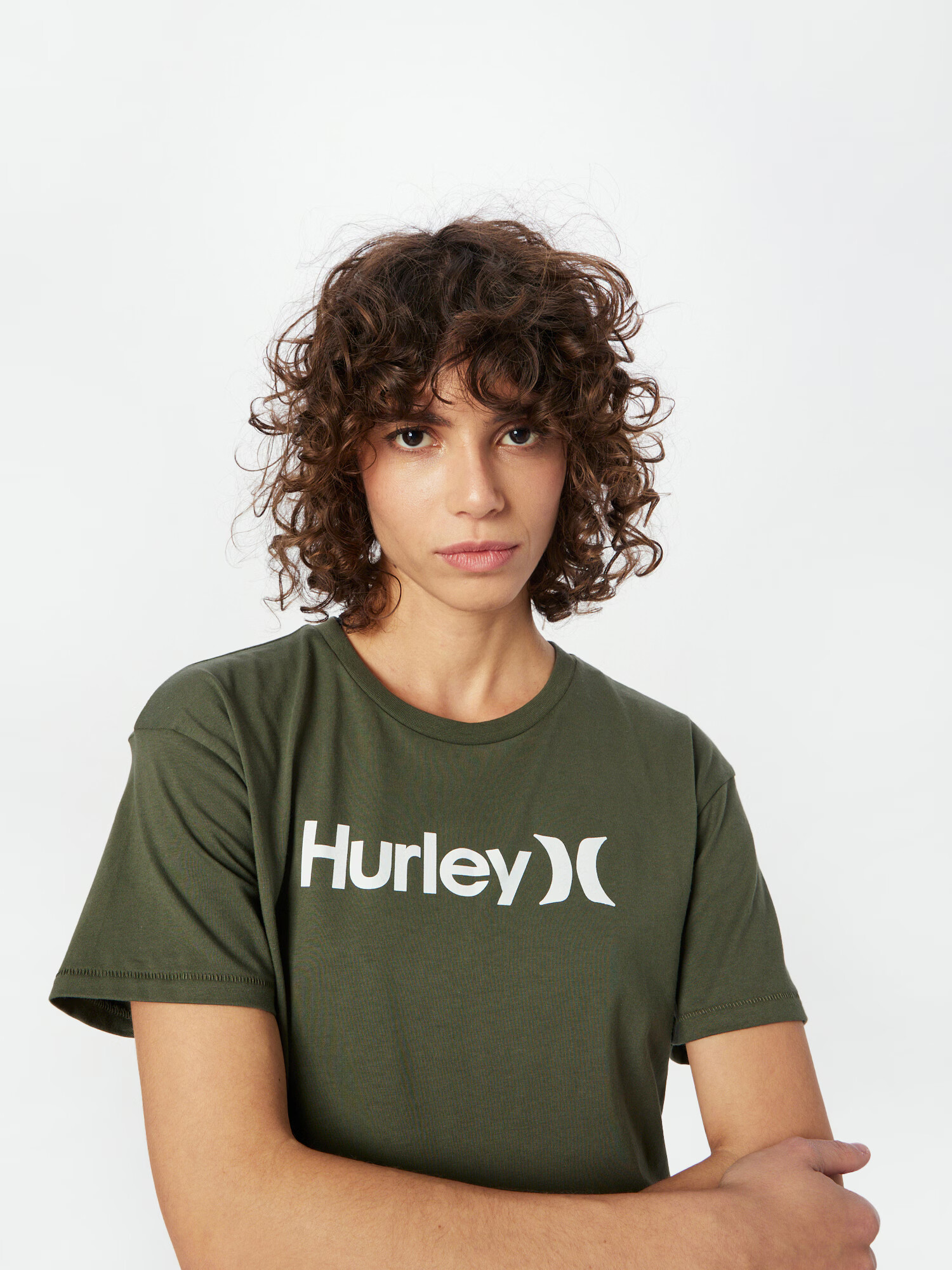 Hurley Funkcionalna majica oliva / bela - Pepit.si