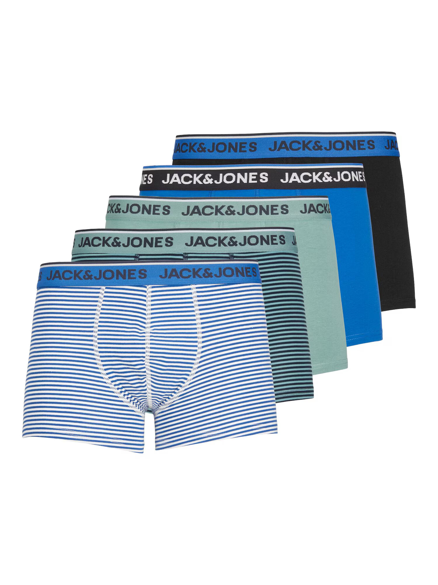 JACK & JONES Boksarice 'Alec' indigo / zelena / črna / bela - Pepit.si