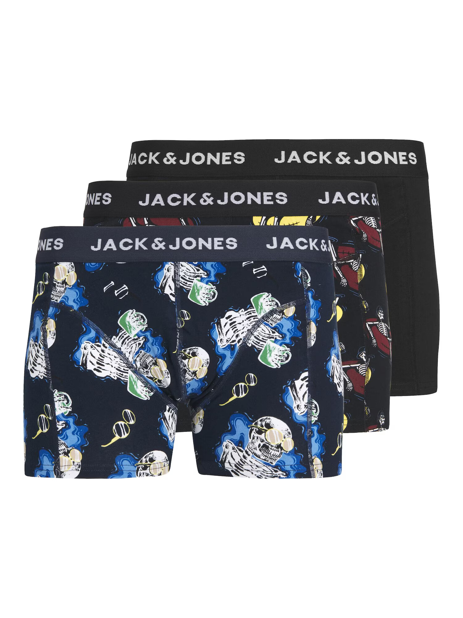 JACK & JONES Boksarice 'BATH SKULL' mešane barve / črna - Pepit.si