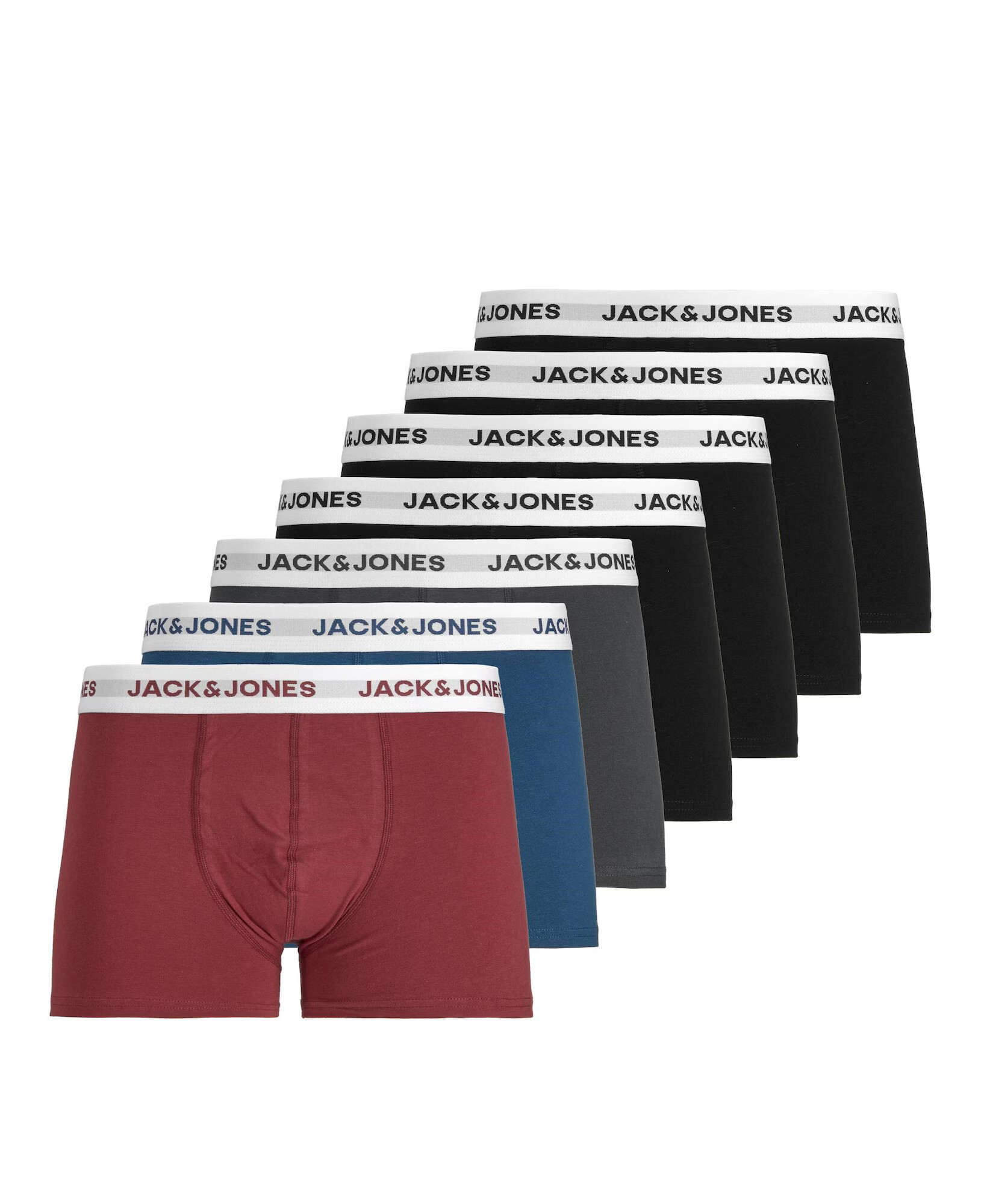 JACK & JONES Boksarice 'BRIKKI' modra / temno siva / temno rdeča / črna - Pepit.si