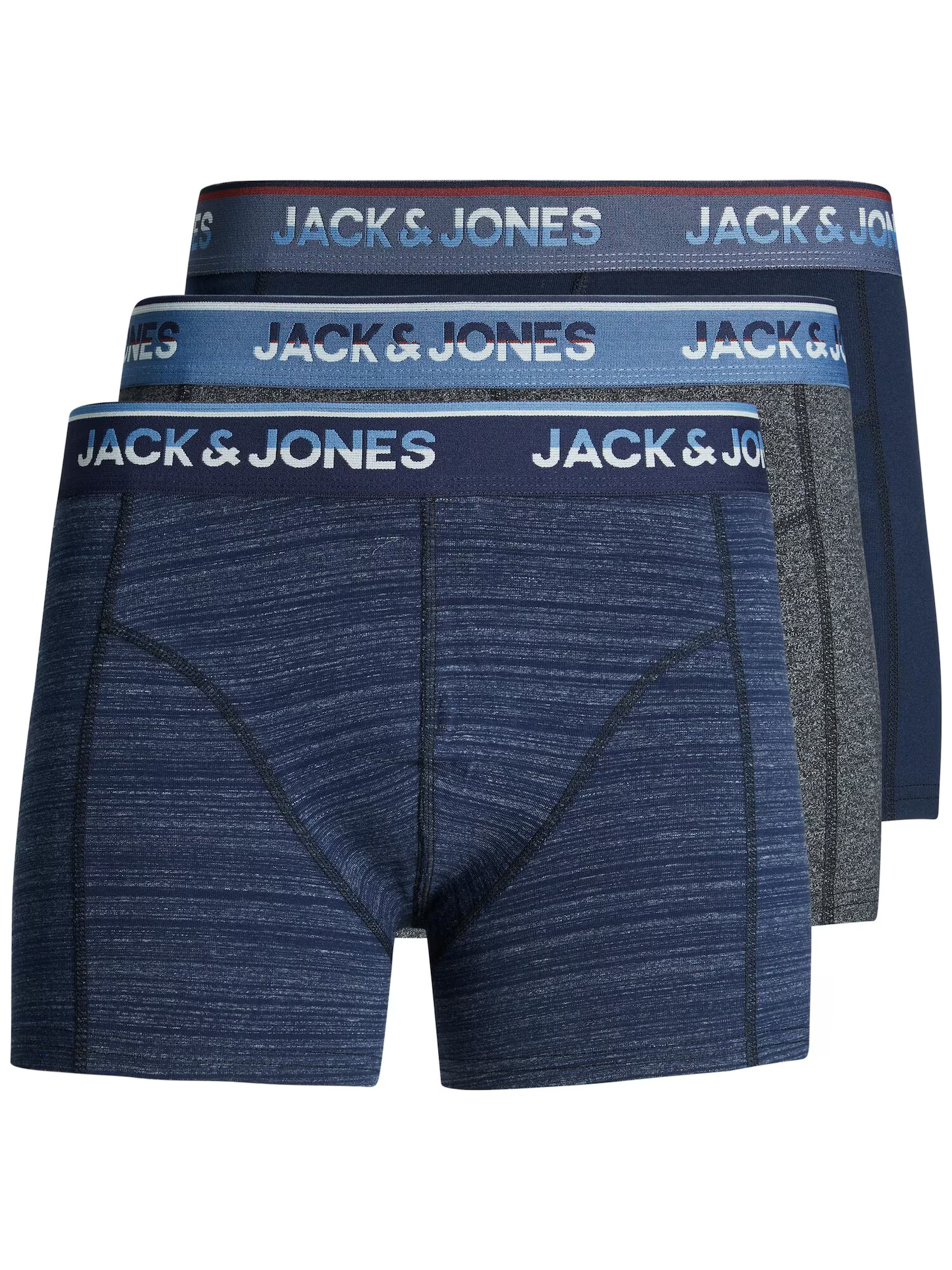 JACK & JONES Boksarice 'CURTIS' mornarska / siva / golobje modra / bela - Pepit.si