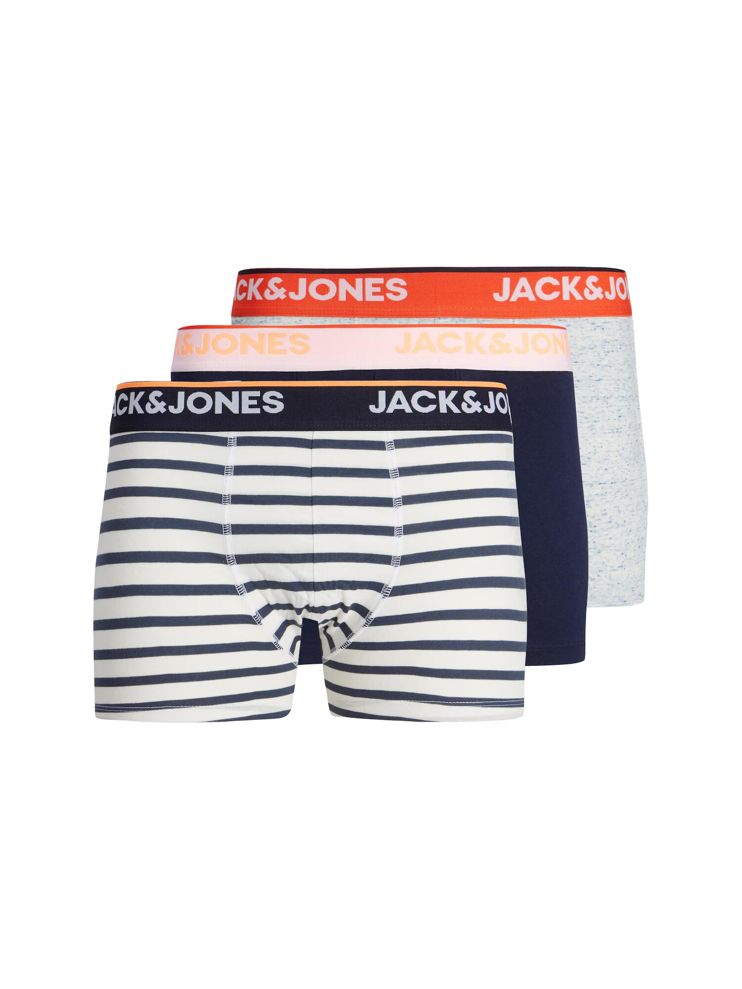 JACK & JONES Boksarice 'Dave' mornarska / oranžna / korala / off-bela - Pepit.si