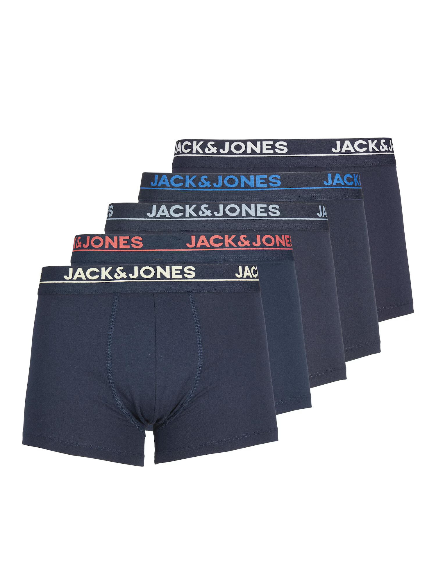 JACK & JONES Boksarice 'Davis' mornarska / nebeško modra / grenada / bela - Pepit.si