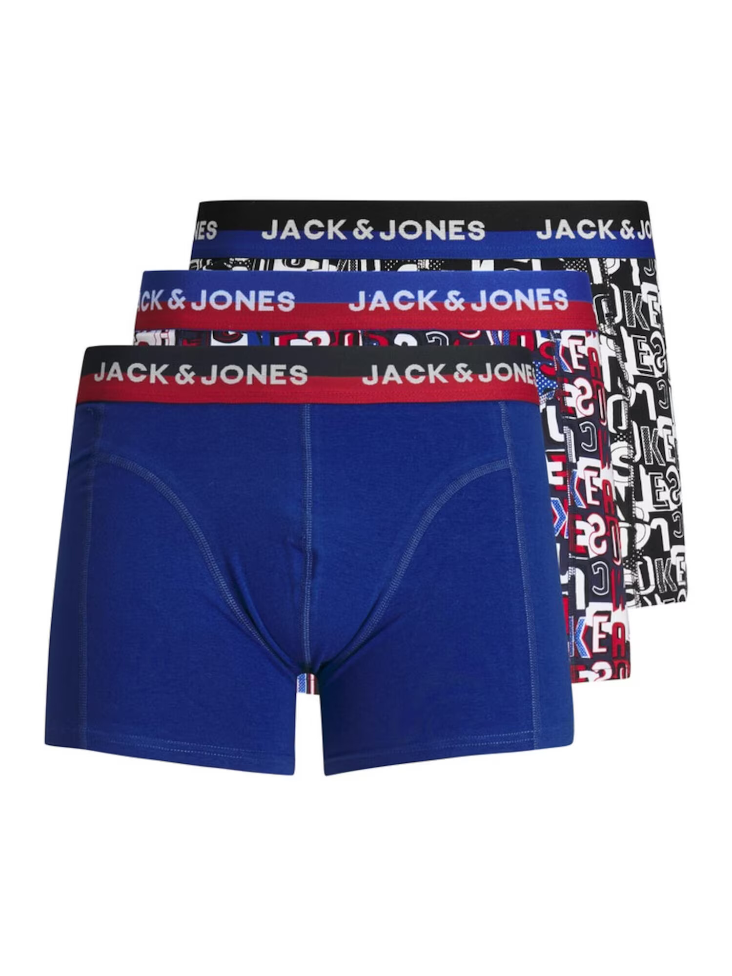 JACK & JONES Boksarice 'Fenix' modra / rdeča / črna / bela - Pepit.si