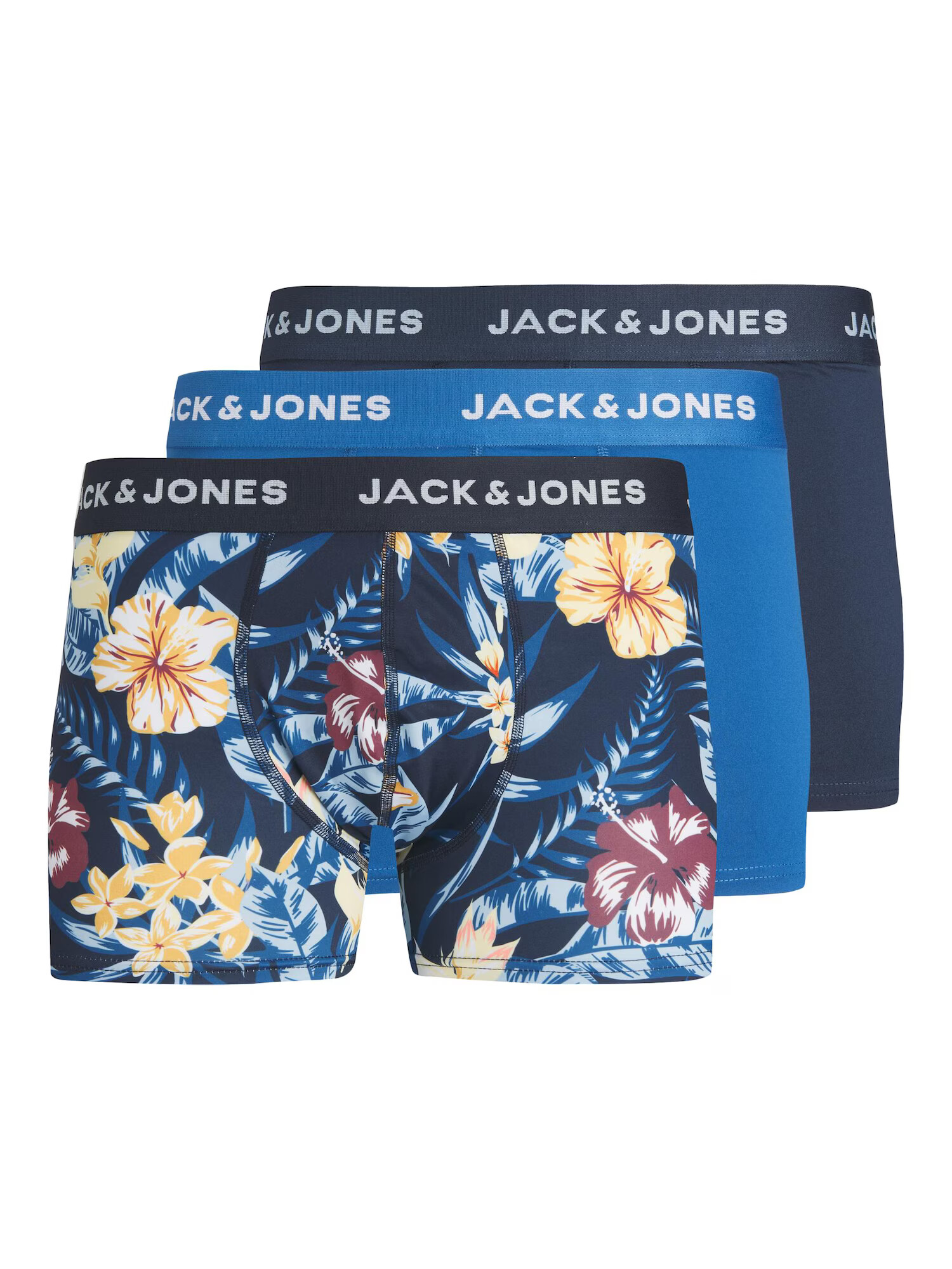 JACK & JONES Boksarice 'Fiesta' mornarska / kraljevo modra / temno zelena / off-bela - Pepit.si