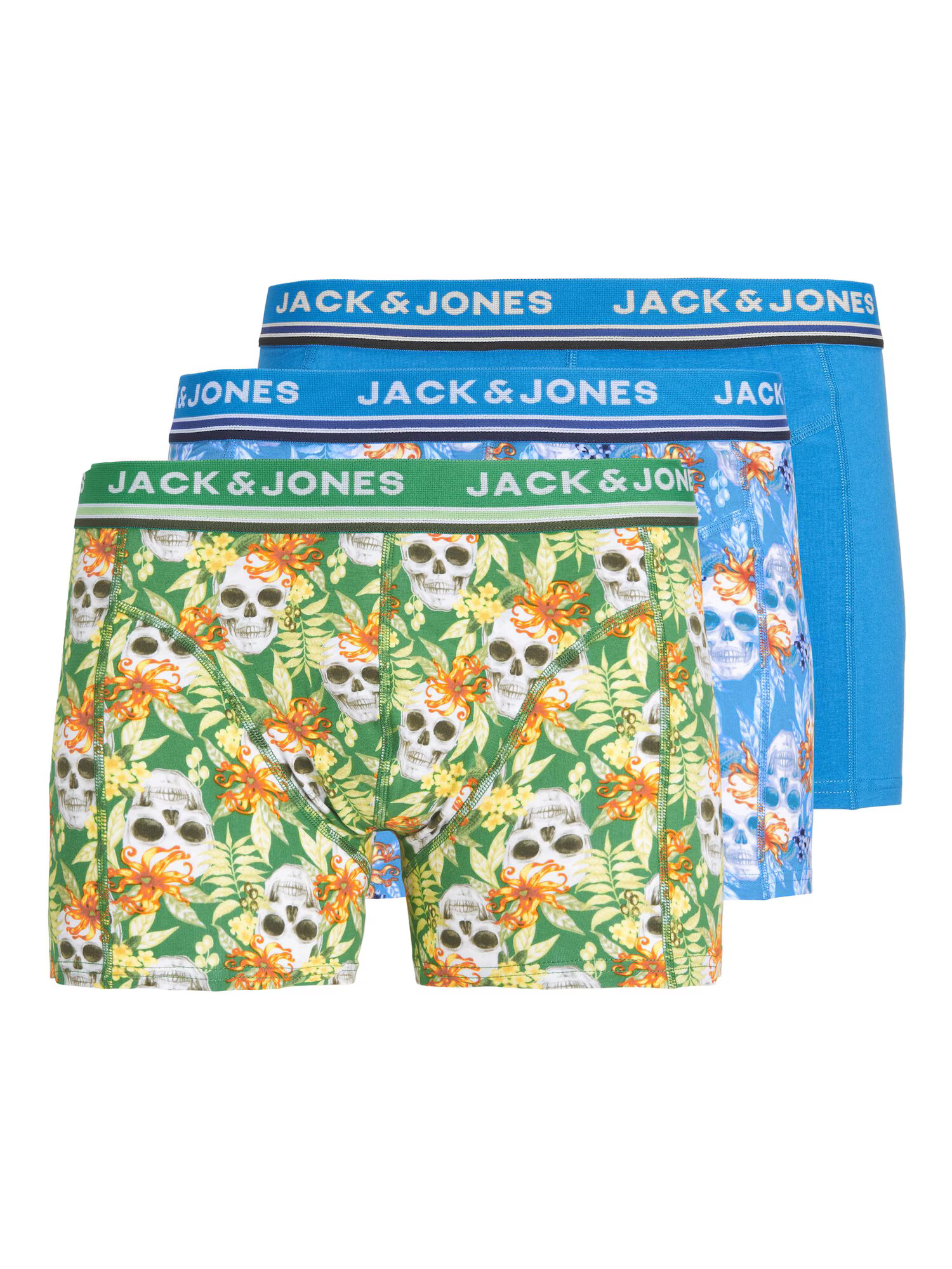 JACK & JONES Boksarice 'HENDERSON' nebeško modra / zelena / oranžna / bela - Pepit.si