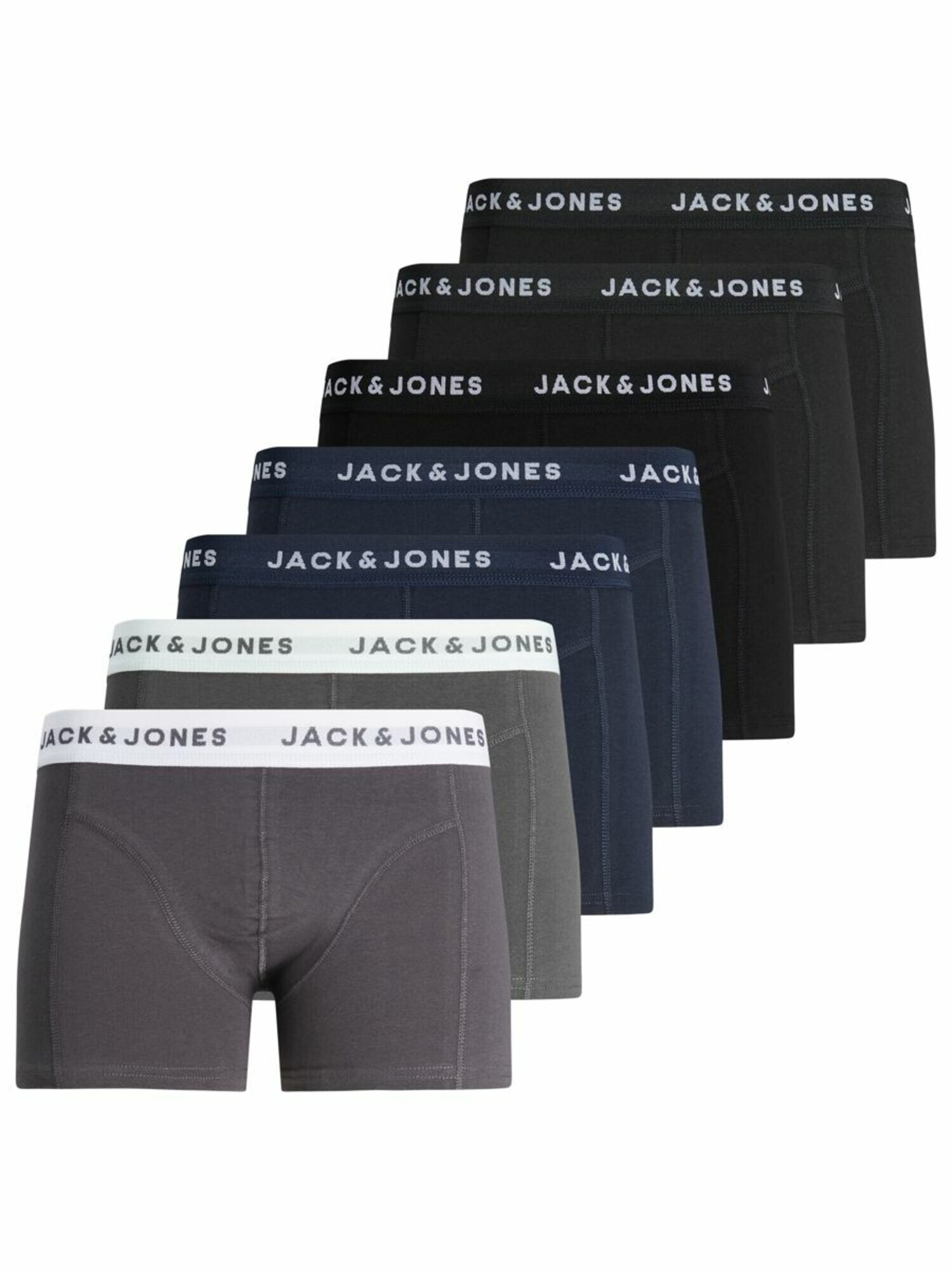 JACK & JONES Boksarice mornarska / siva / črna / bela - Pepit.si