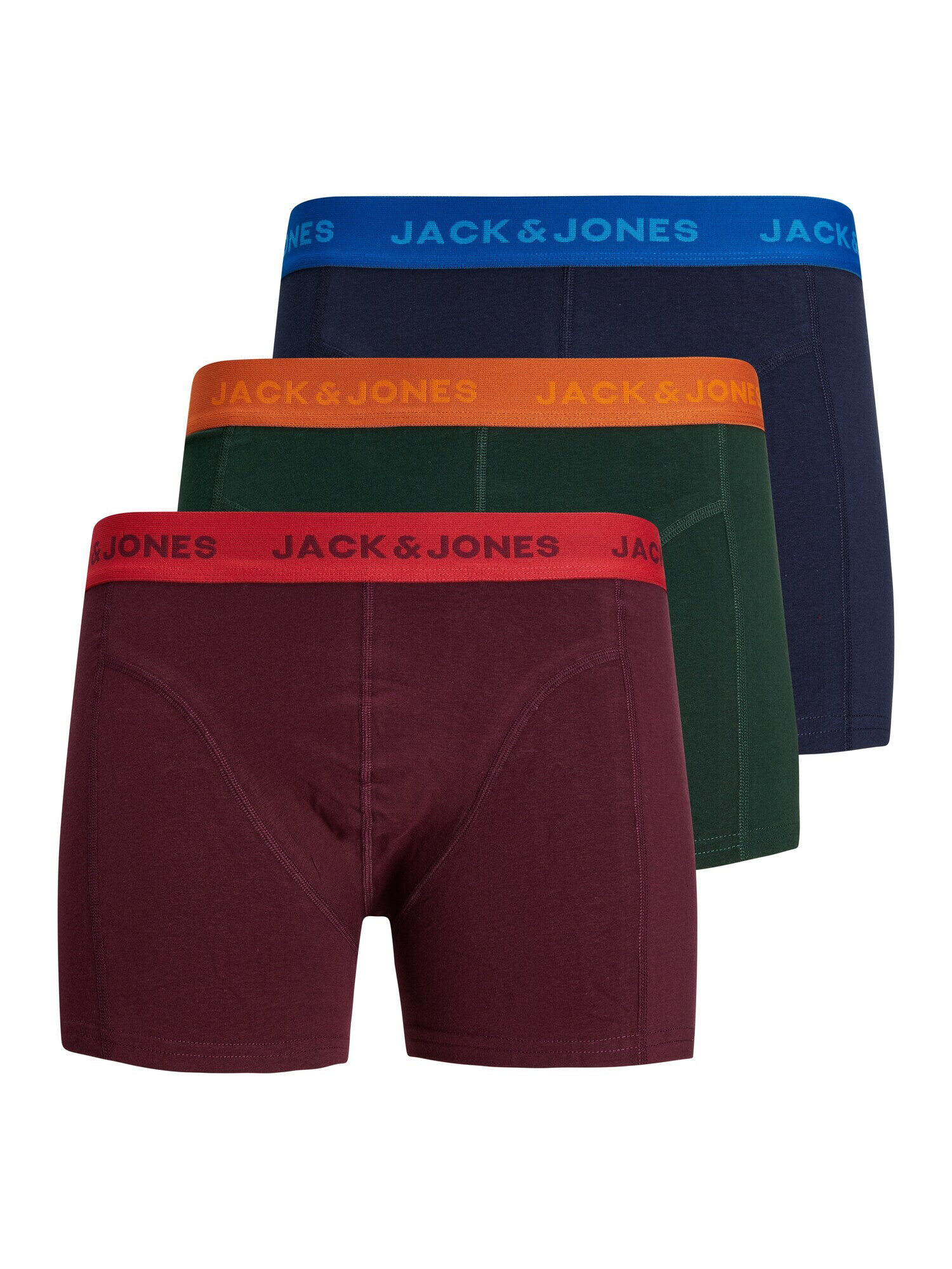 JACK & JONES Boksarice 'JETT' mornarska / temno zelena / oranžna / burgund - Pepit.si