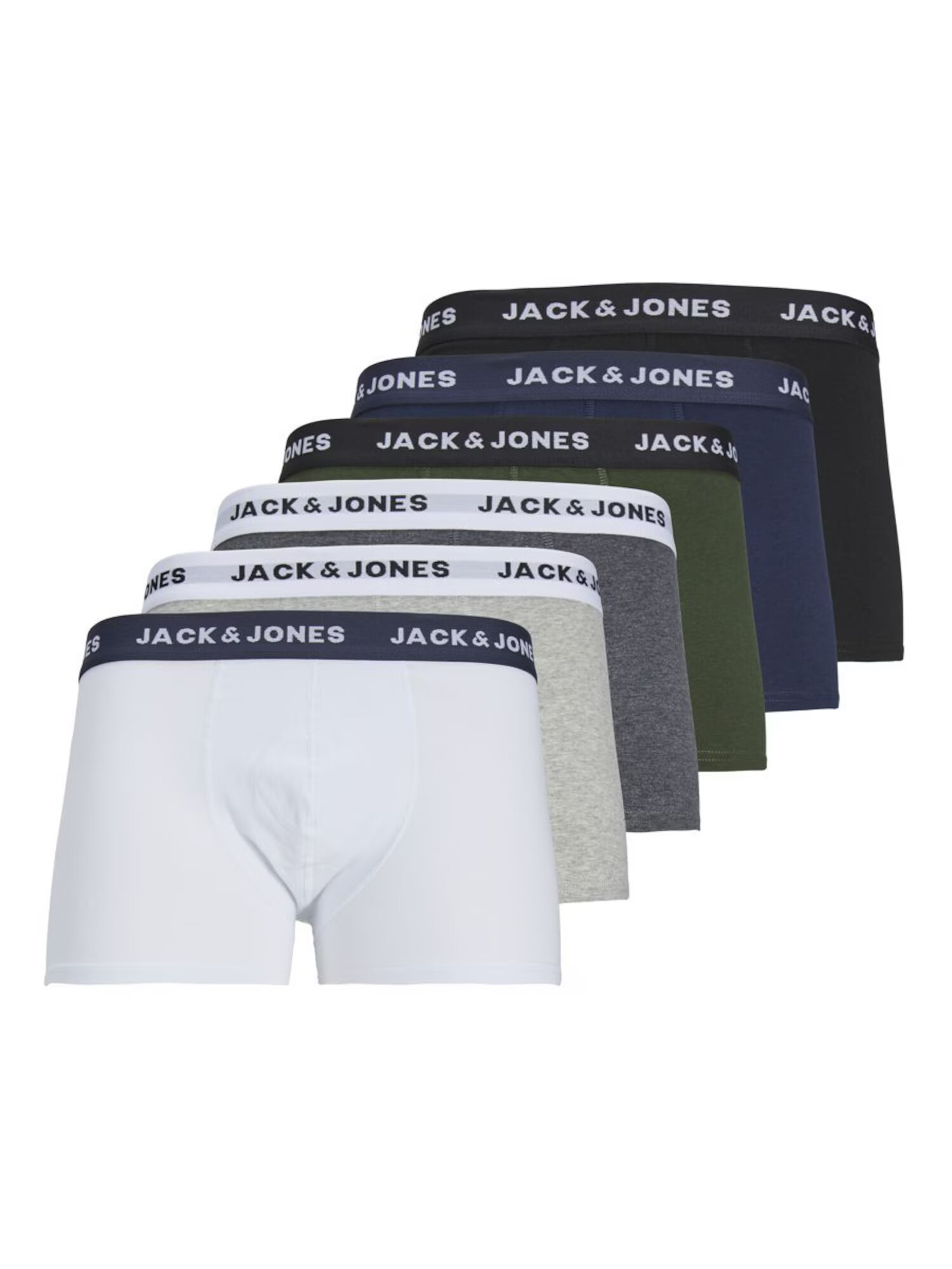 JACK & JONES Boksarice 'Jordan' mornarska / temno zelena / črna / bela - Pepit.si