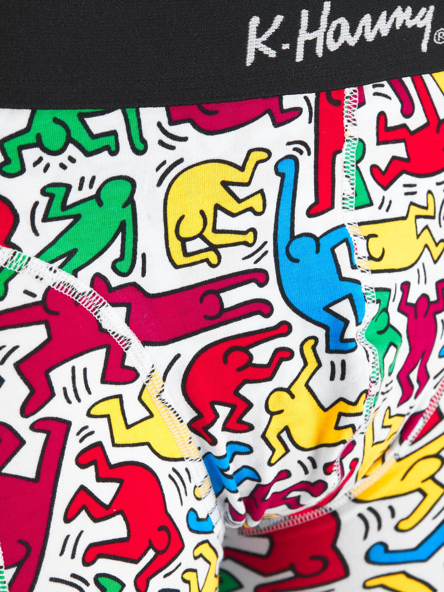 JACK & JONES Boksarice 'KEITH HARING' malina / svetlo roza / črna / bela - Pepit.si