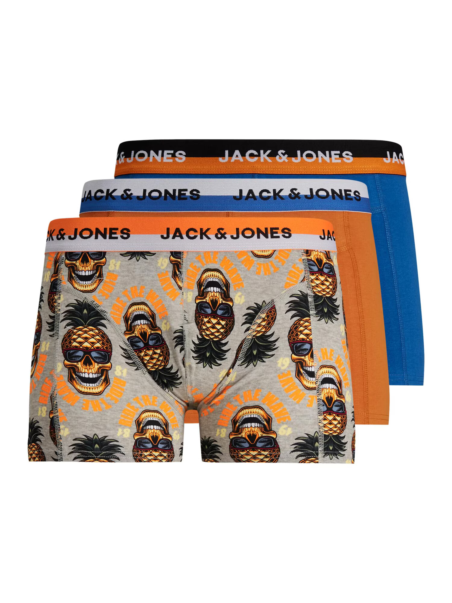 JACK & JONES Boksarice 'Liam' modra / siva / oranžna / črna - Pepit.si