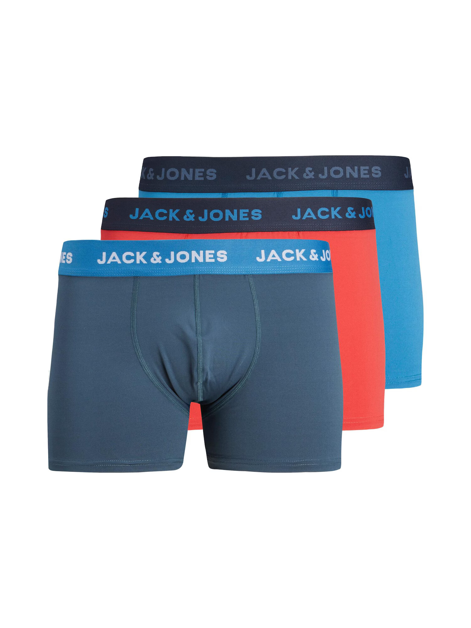 JACK & JONES Boksarice modra / temno modra / neonsko oranžna / bela - Pepit.si