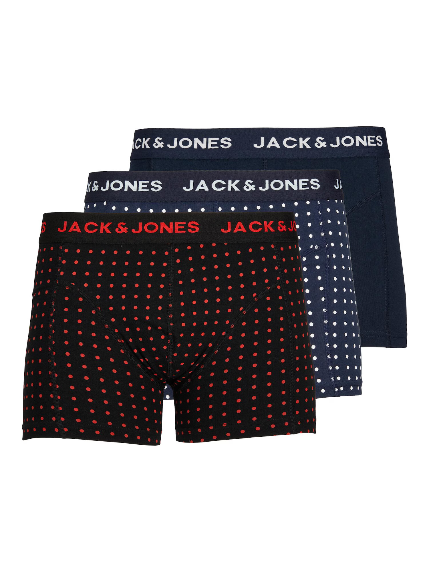 JACK & JONES Boksarice mornarska / ognjeno rdeča / črna / bela - Pepit.si