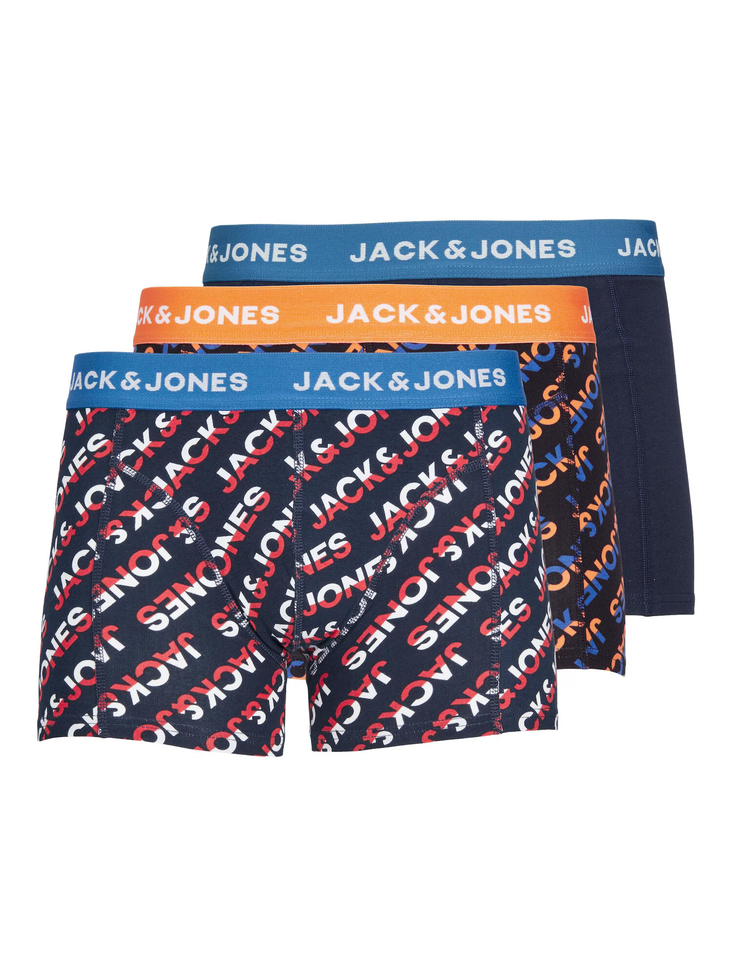 JACK & JONES Boksarice mornarska / oranžna / črna / bela - Pepit.si