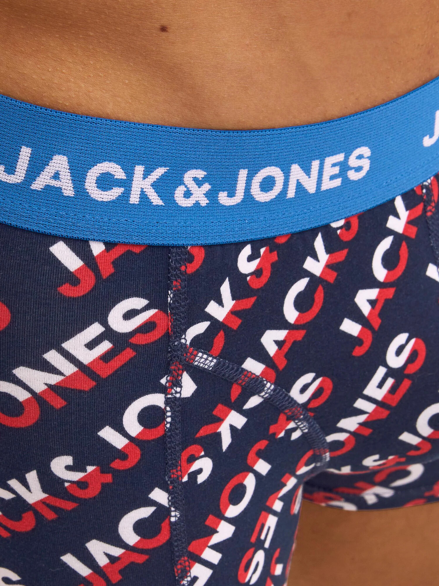 JACK & JONES Boksarice mornarska / oranžna / črna / bela - Pepit.si