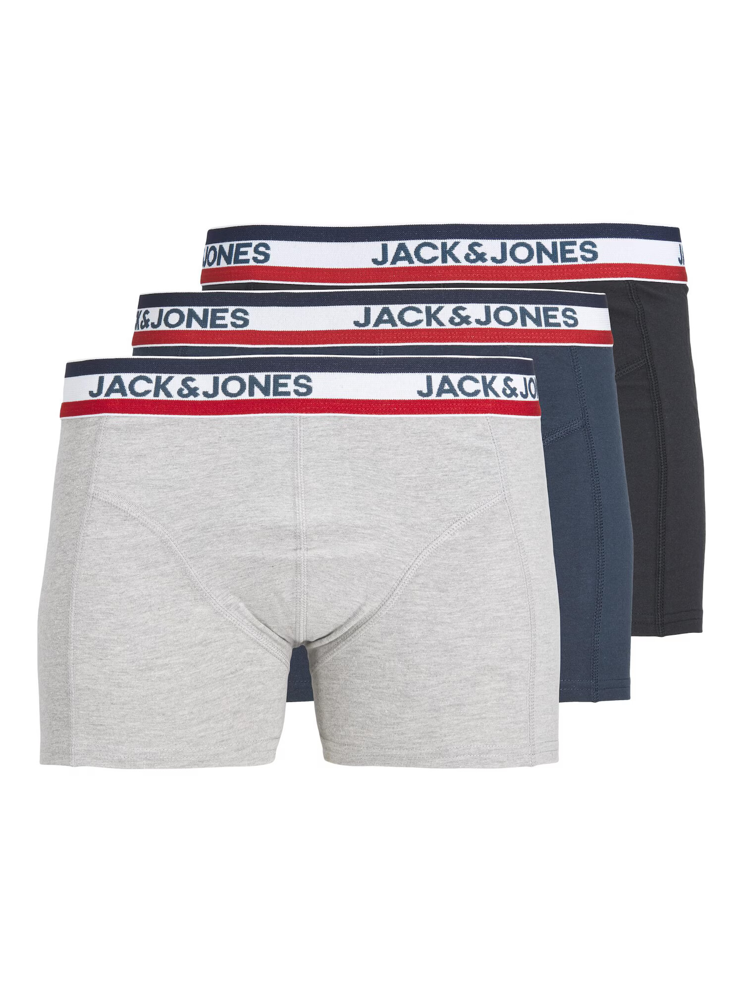 JACK & JONES Boksarice mornarska / svetlo siva / črna / bela - Pepit.si