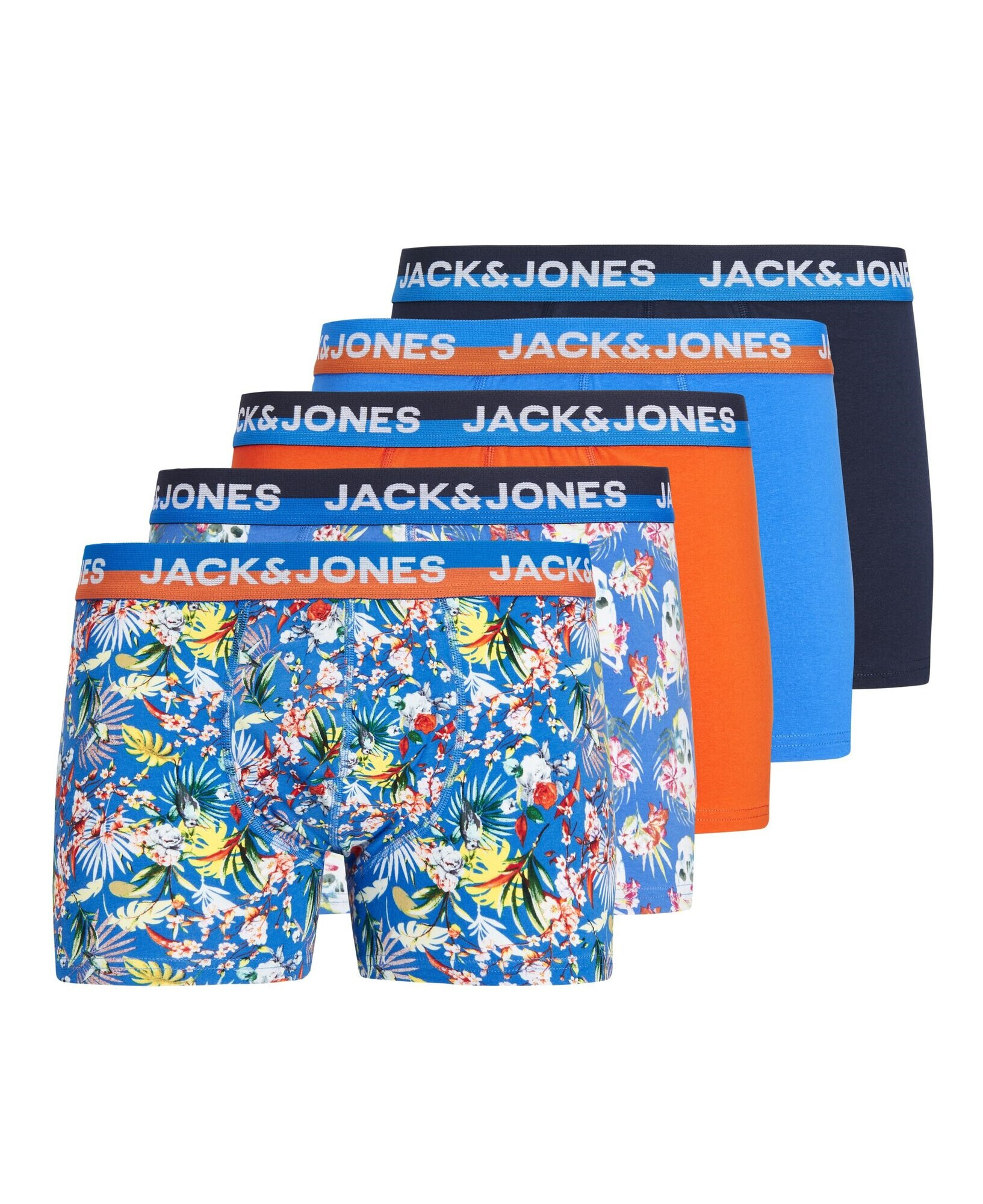 JACK & JONES Boksarice 'Palm Bay' modra / mornarska / oranžna / bela - Pepit.si