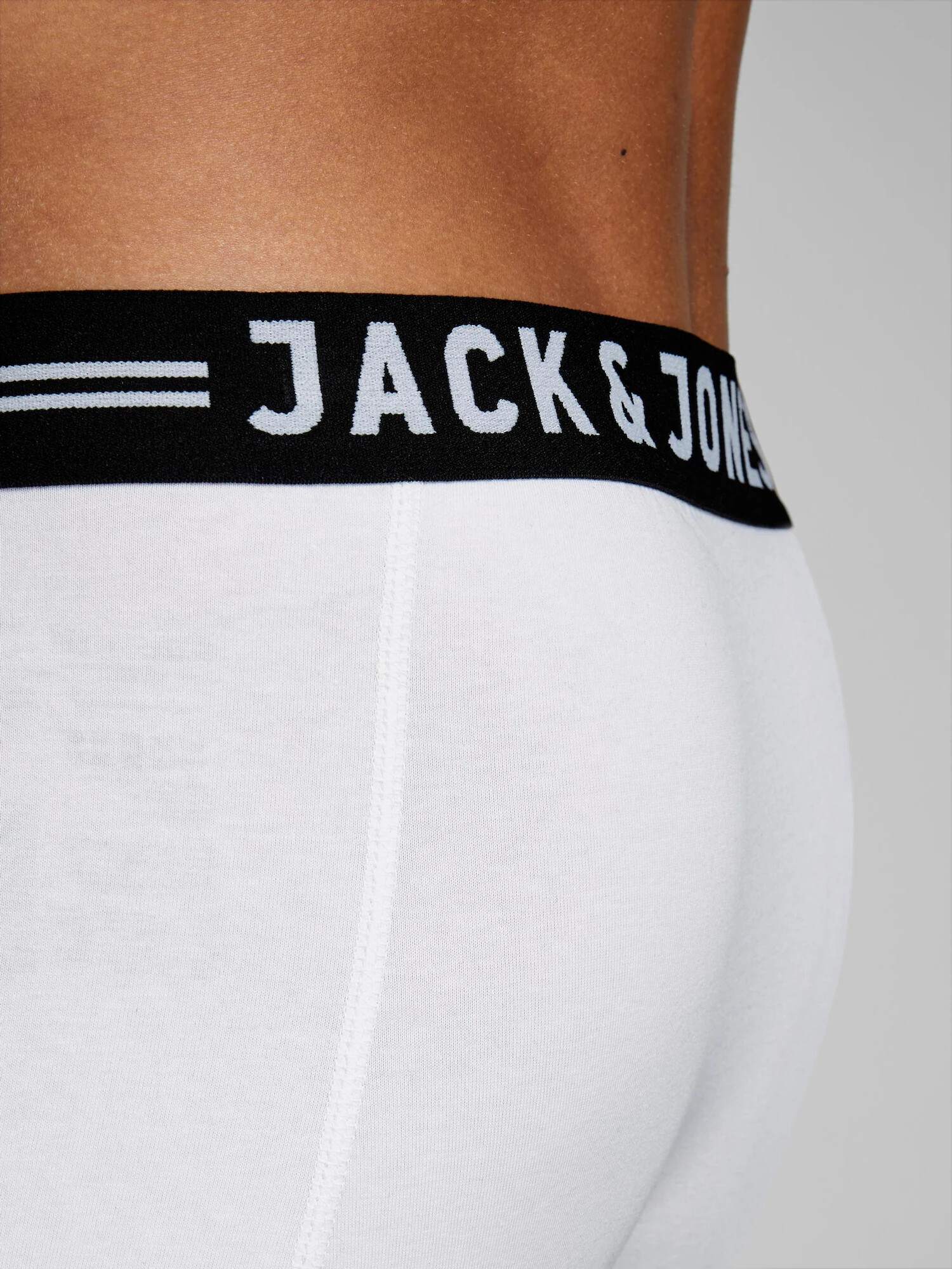 JACK & JONES Boksarice 'Sense' pegasto siva / črna / bela - Pepit.si