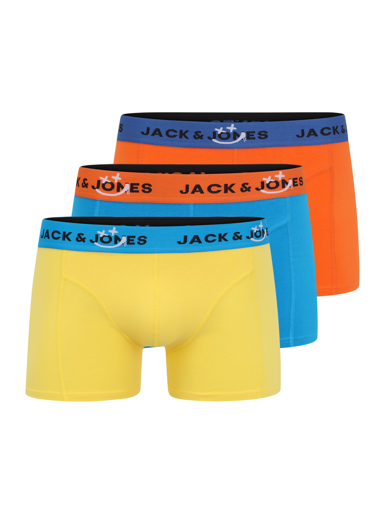 JACK & JONES Boksarice 'SMILE' rumena / nebeško modra / temno oranžna / črna - Pepit.si