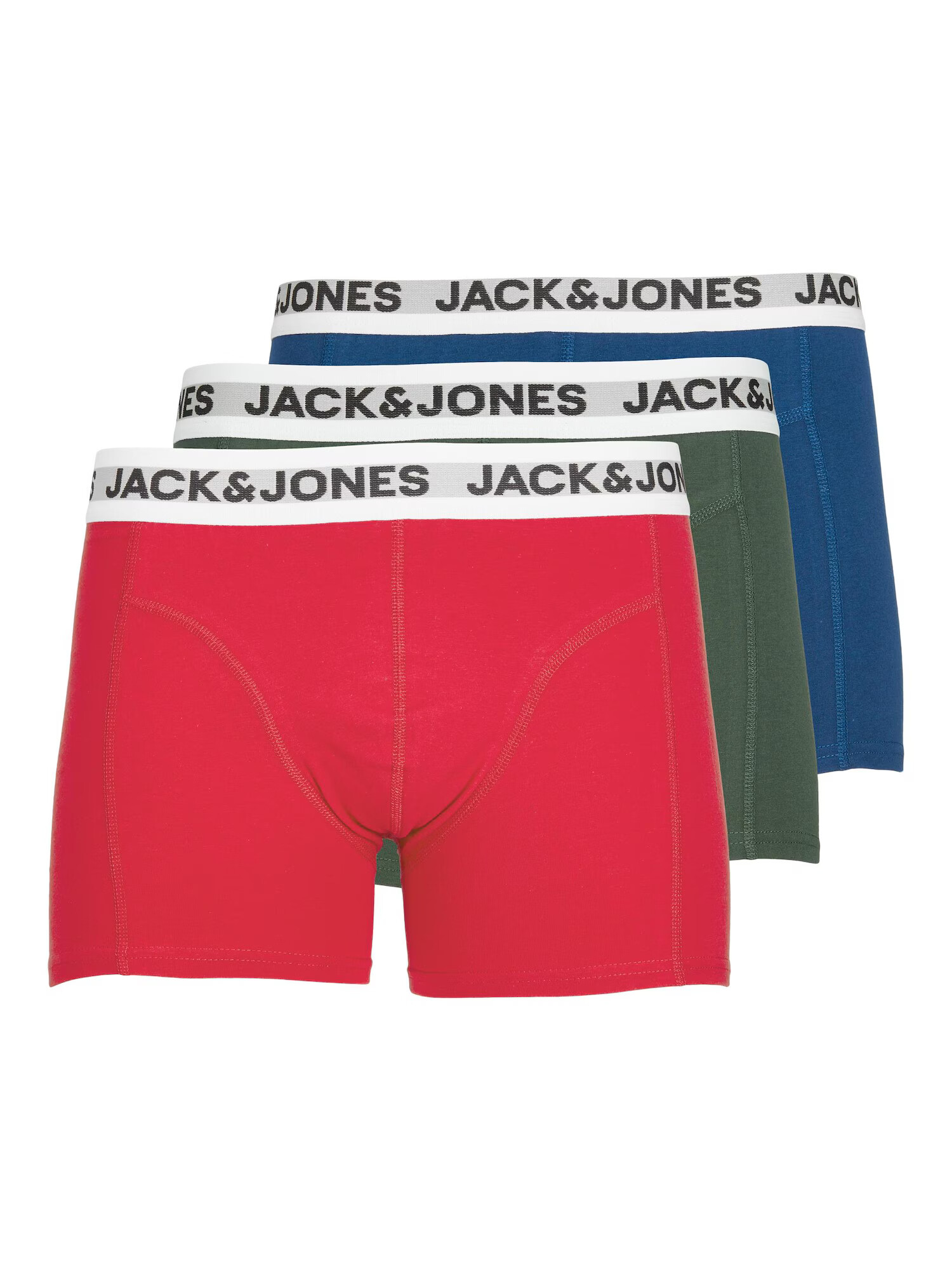 JACK & JONES Boksarice temno modra / kaki / svetlo rdeča / bela - Pepit.si