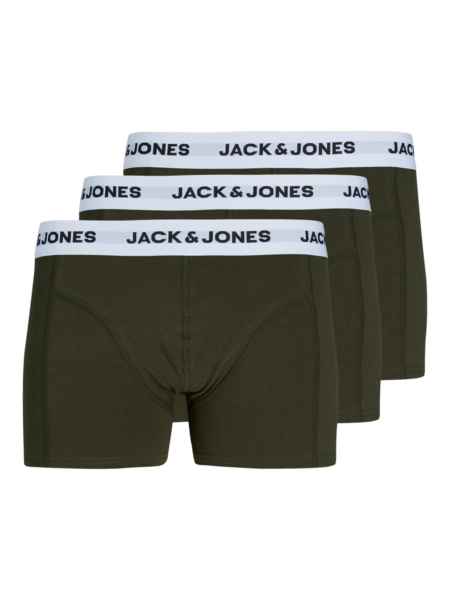 JACK & JONES Boksarice temno zelena / črna / bela - Pepit.si