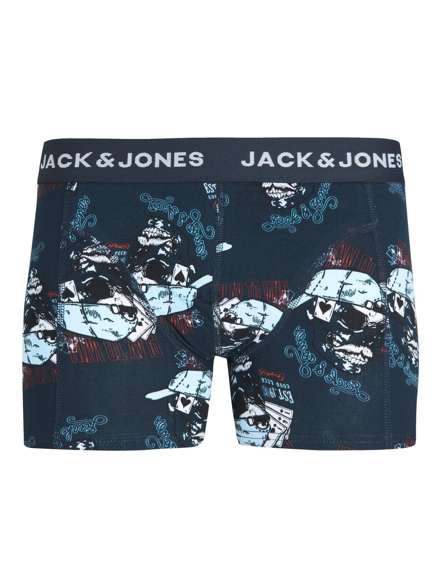 JACK & JONES Boksarice 'TRIP SKULLS' mornarska / kari / kaki / bela - Pepit.si