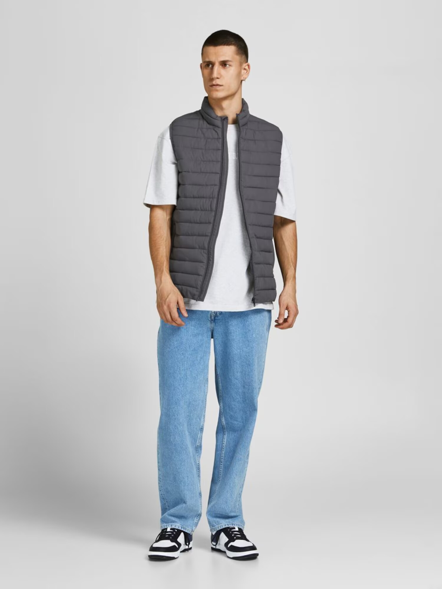 JACK & JONES Brezrokavnik antracit - Pepit.si