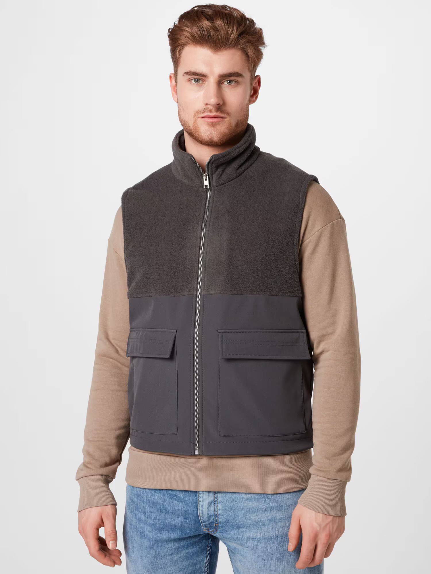 JACK & JONES Brezrokavnik siva - Pepit.si