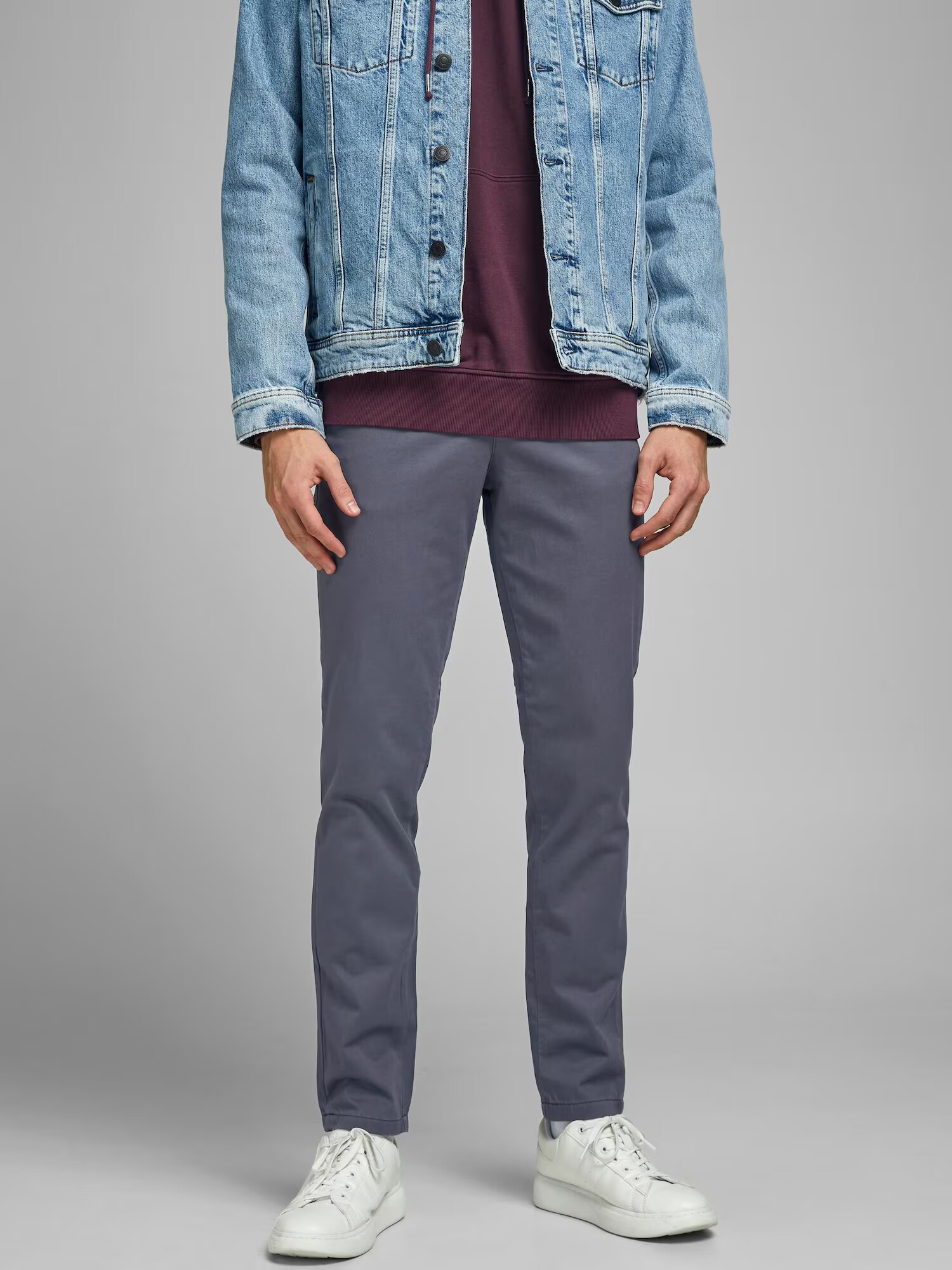 JACK & JONES Chino hlače 'Marco Bowie' siva - Pepit.si