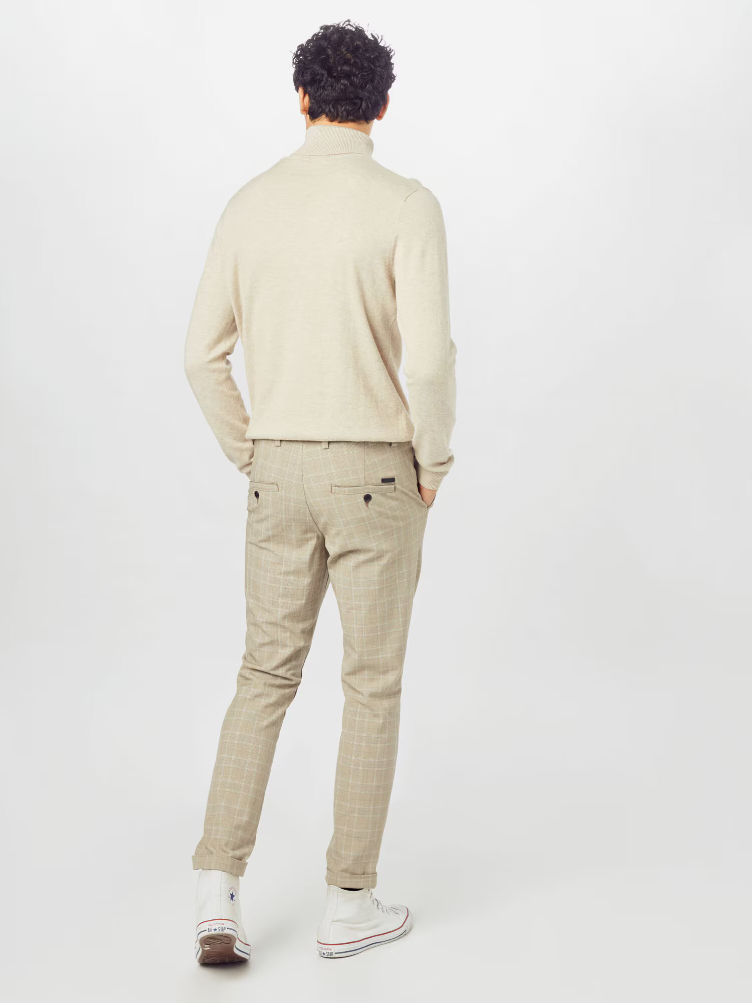 JACK & JONES Chino hlače 'Marco Connor' bež / siva / bela - Pepit.si