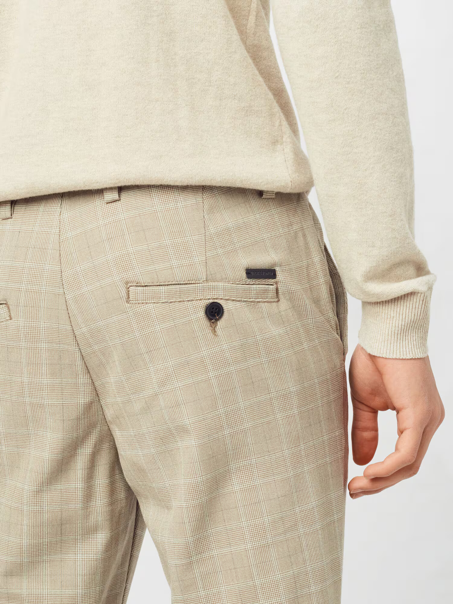 JACK & JONES Chino hlače 'Marco Connor' bež / siva / bela - Pepit.si