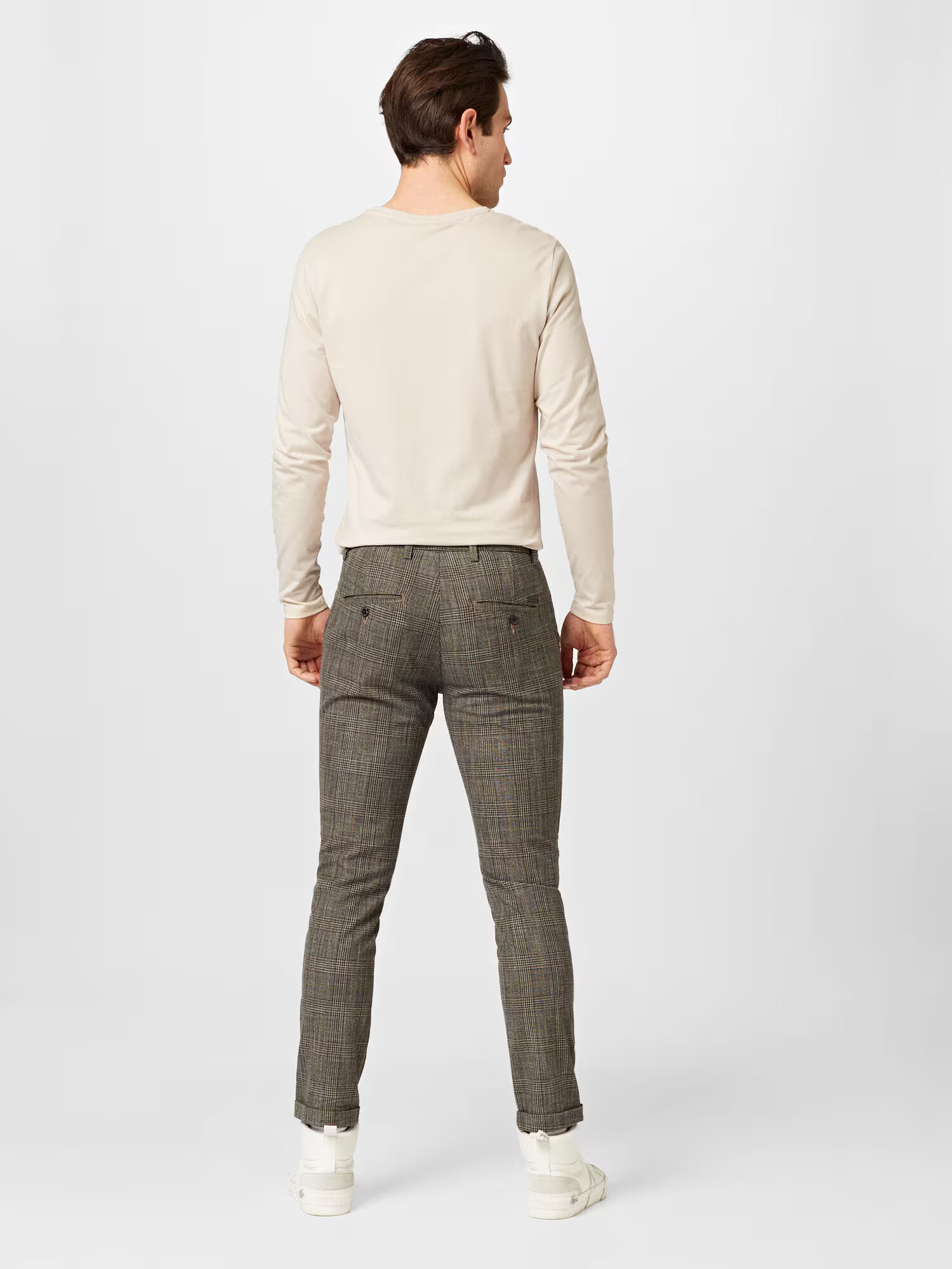 JACK & JONES Chino hlače 'Marco Connor' kapučino / temno rjava / rumena / črna - Pepit.si