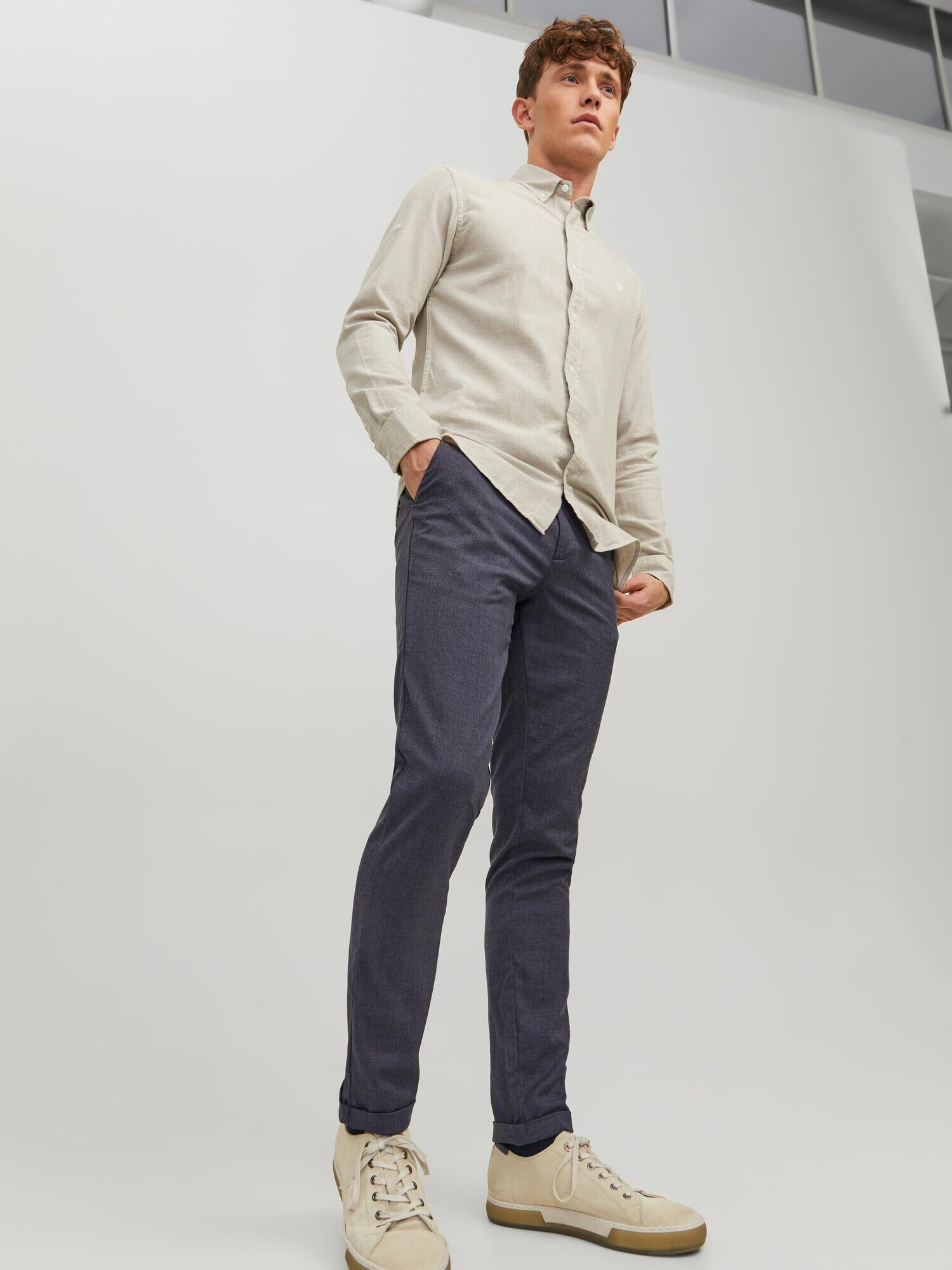 JACK & JONES Chino hlače 'Marco Connor' mornarska - Pepit.si