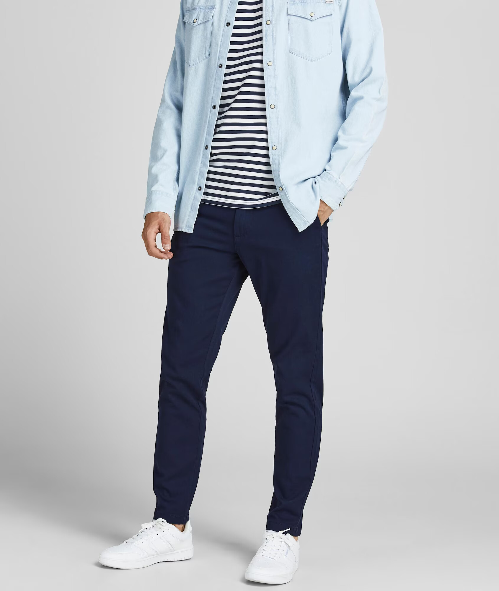 JACK & JONES Chino hlače 'Marco Dave' mornarska - Pepit.si