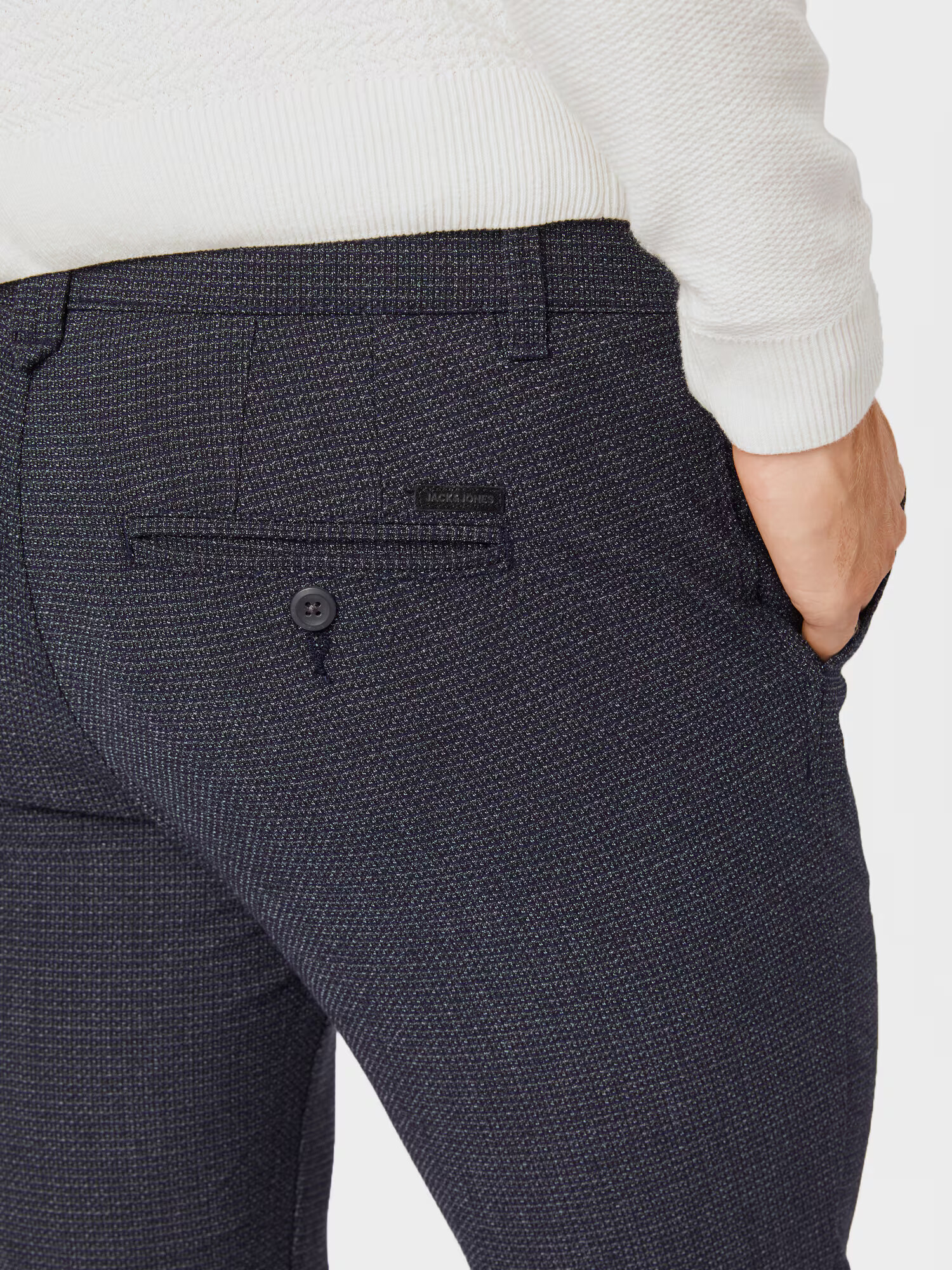 JACK & JONES Chino hlače 'Marco' mornarska / bela - Pepit.si