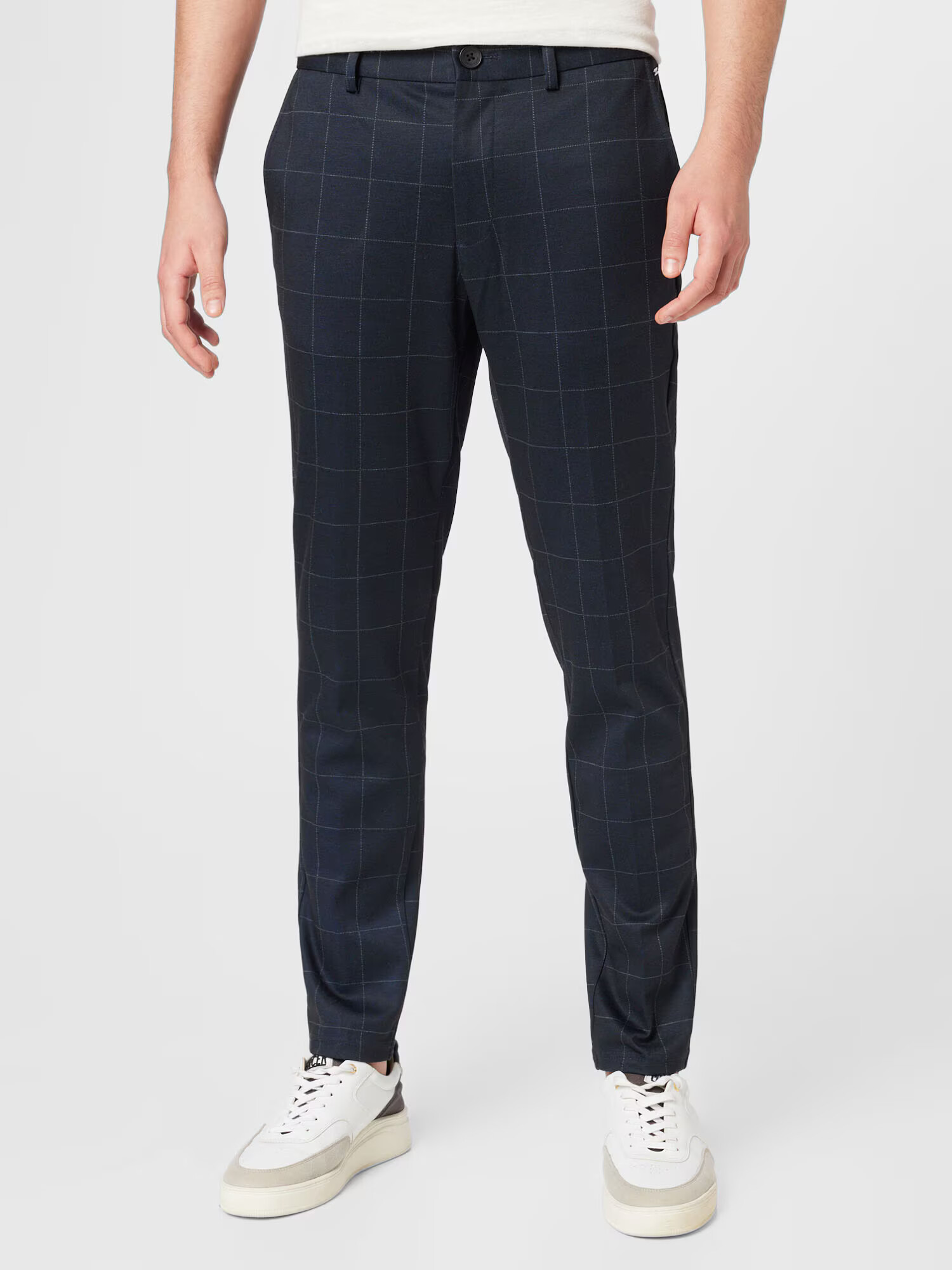 JACK & JONES Chino hlače 'MARCO' mornarska / bela - Pepit.si