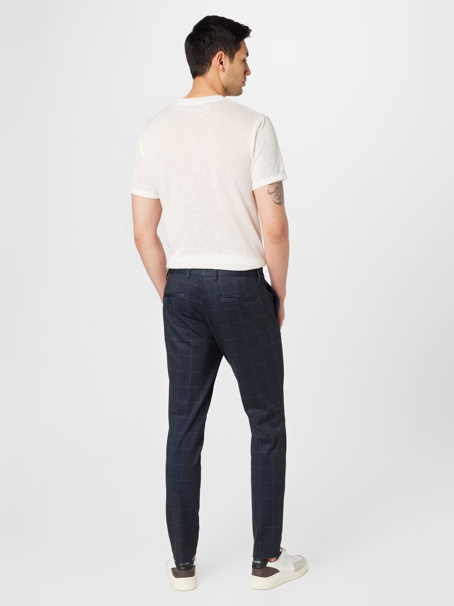 JACK & JONES Chino hlače 'MARCO' mornarska / bela - Pepit.si