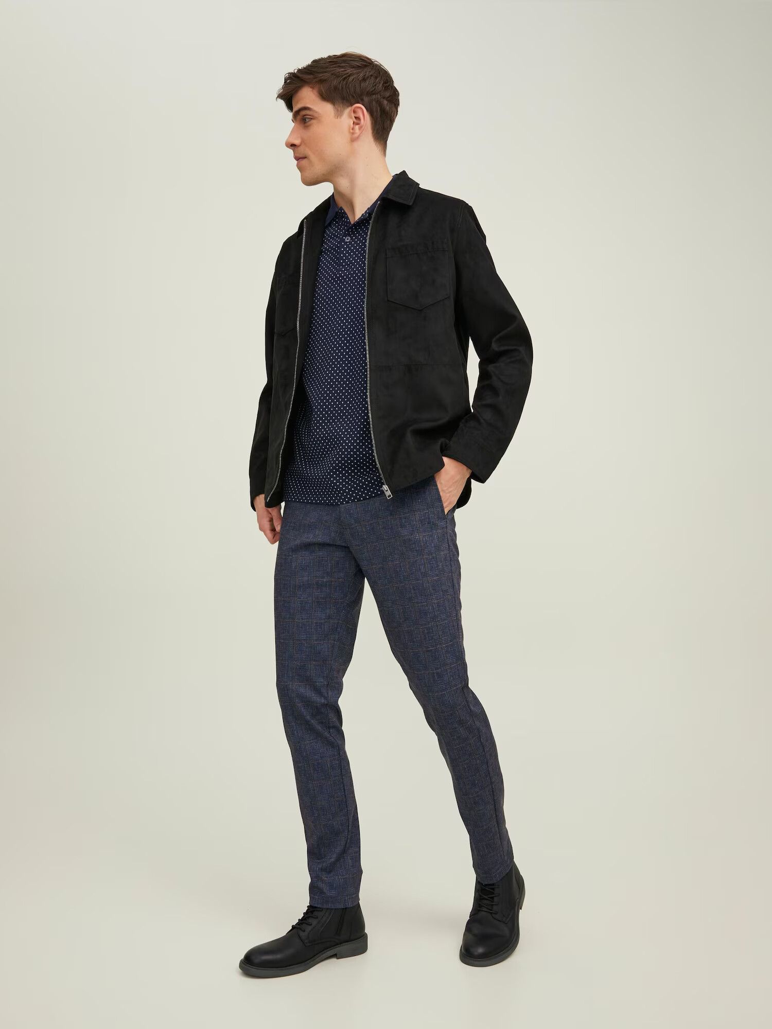 JACK & JONES Chino hlače 'MARCO' mornarska / temno rjava - Pepit.si