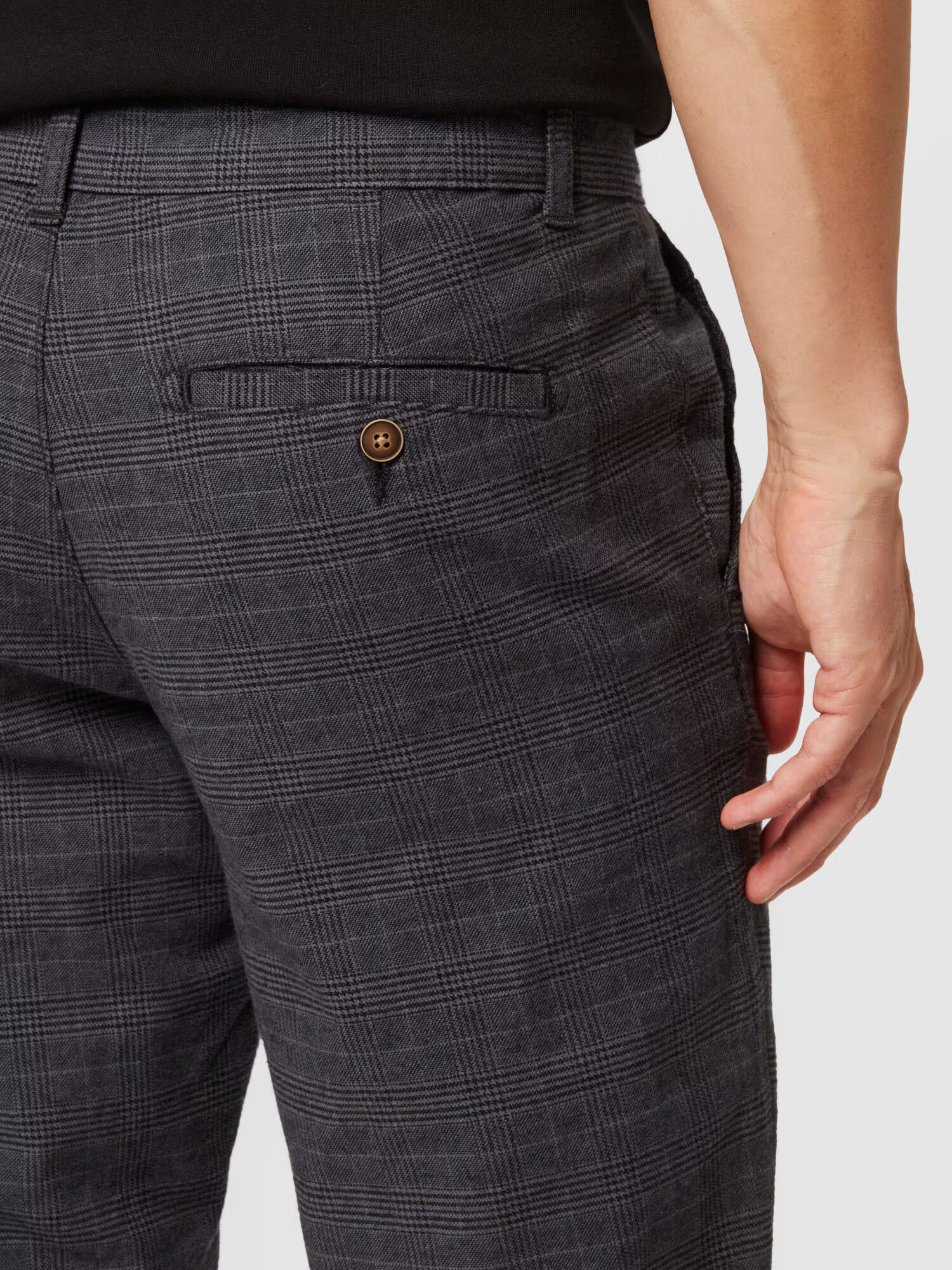 JACK & JONES Chino hlače 'MILO' temno siva / črna / off-bela - Pepit.si