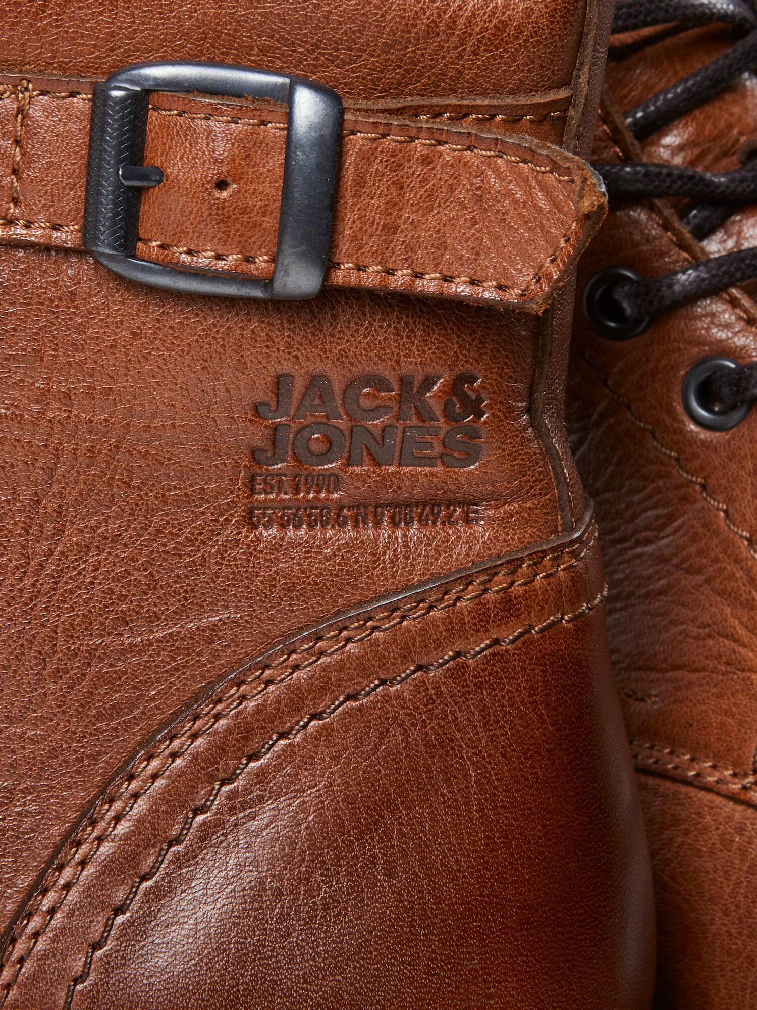 JACK & JONES Gležnarji z vezalkami konjak - Pepit.si