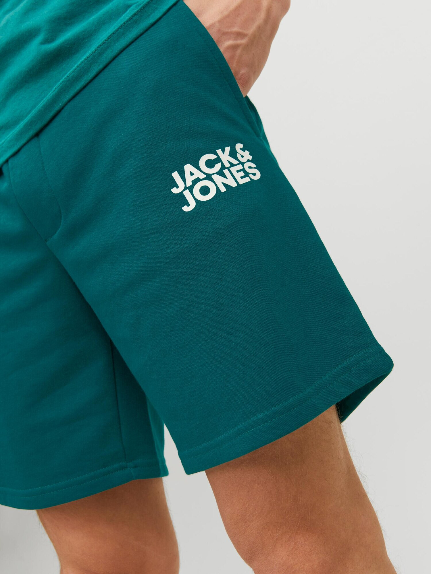 JACK & JONES Hlače 'BEX' smaragd / bela - Pepit.si