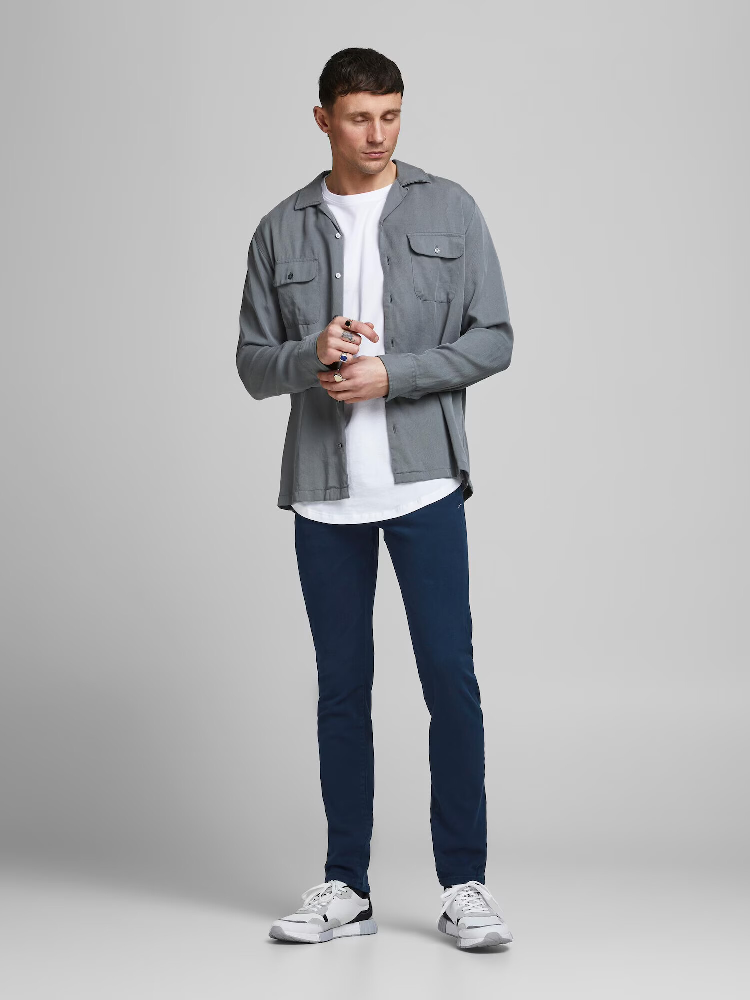 JACK & JONES Hlače 'Glenn' mornarska - Pepit.si