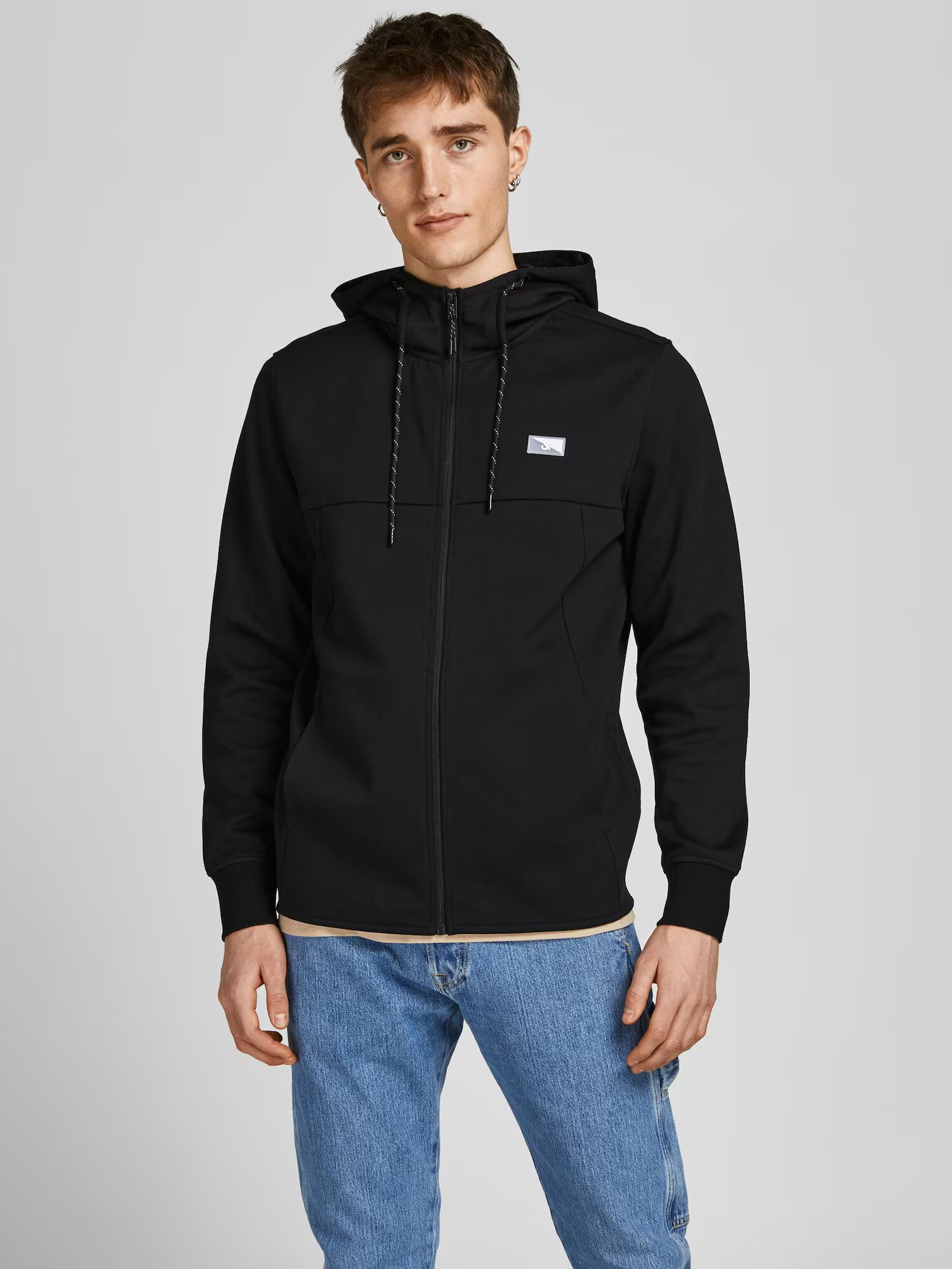 JACK & JONES Jopa na zadrgo 'Air' črna / bela - Pepit.si