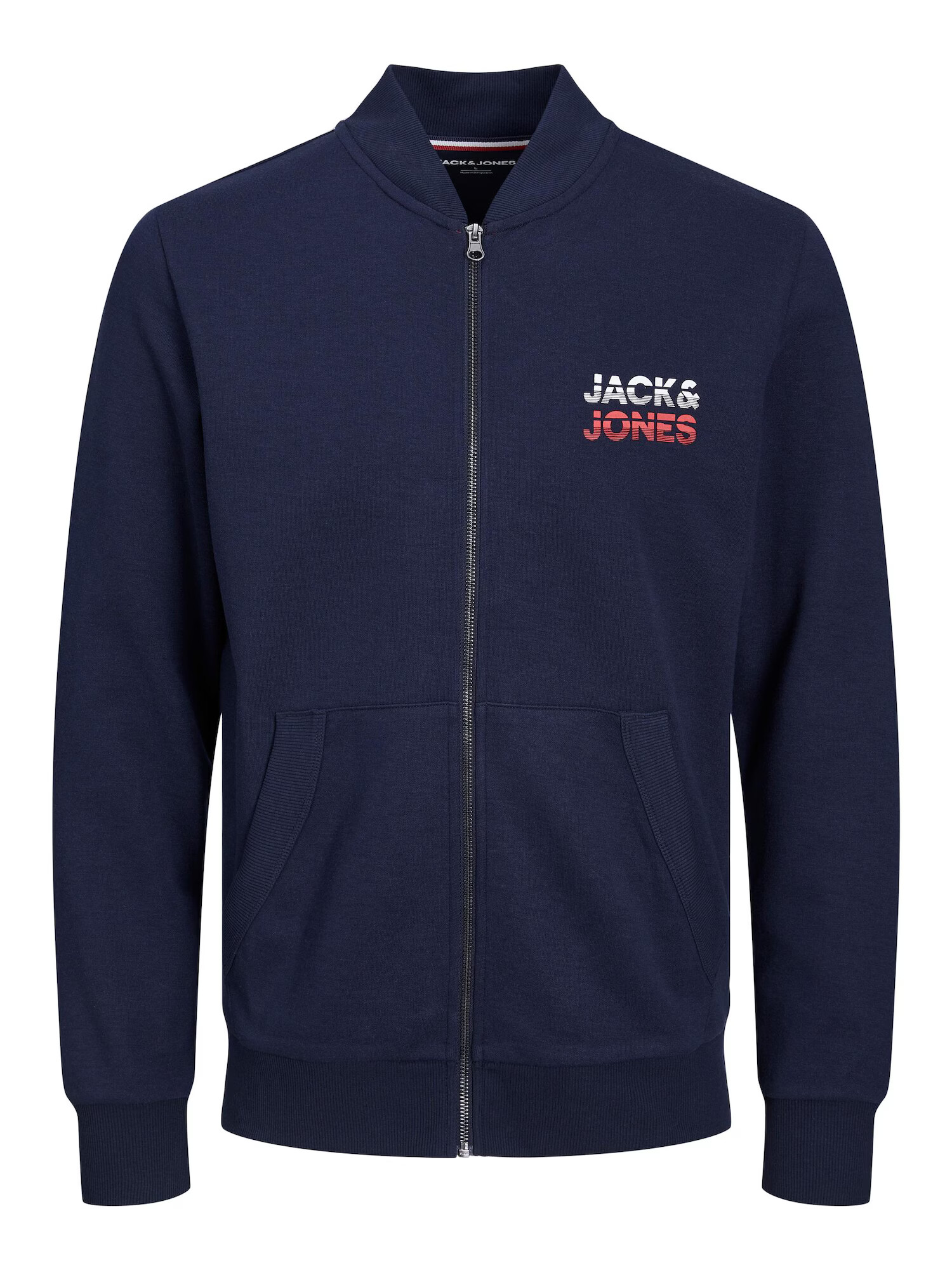 JACK & JONES Jopa na zadrgo 'Atlas' mornarska / rdeča / bela - Pepit.si