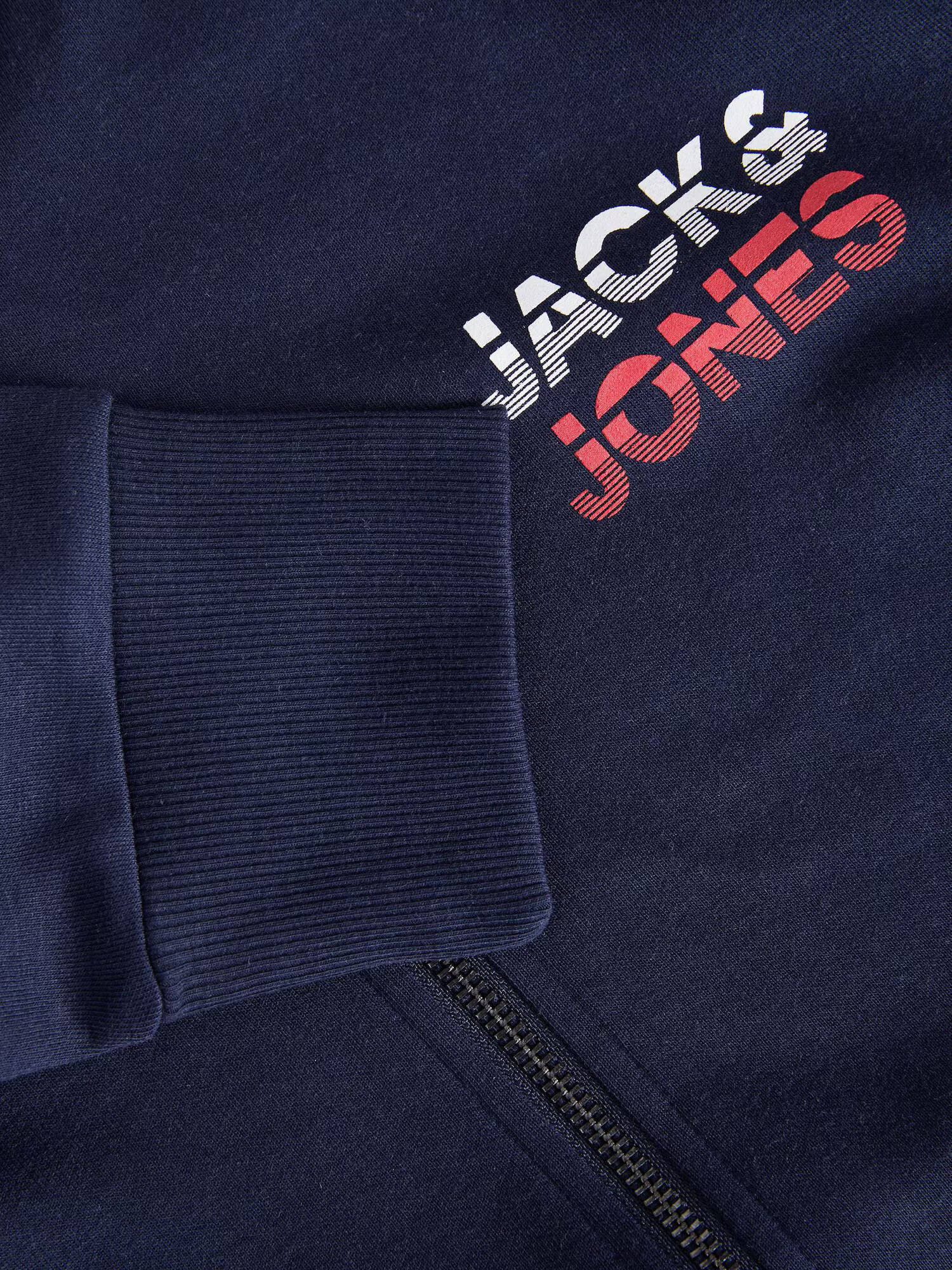 JACK & JONES Jopa na zadrgo 'Atlas' mornarska / rdeča / bela - Pepit.si